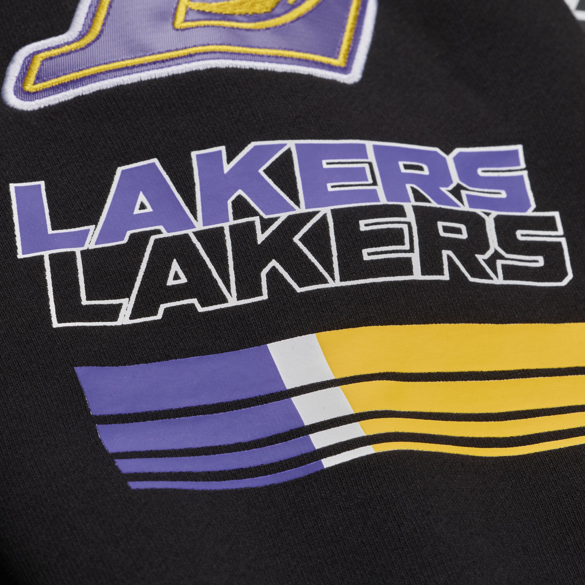 Sweat à capuche en polaire Mitchell & Ness noir carreaux triple motif Los Angeles Lakers pour homme