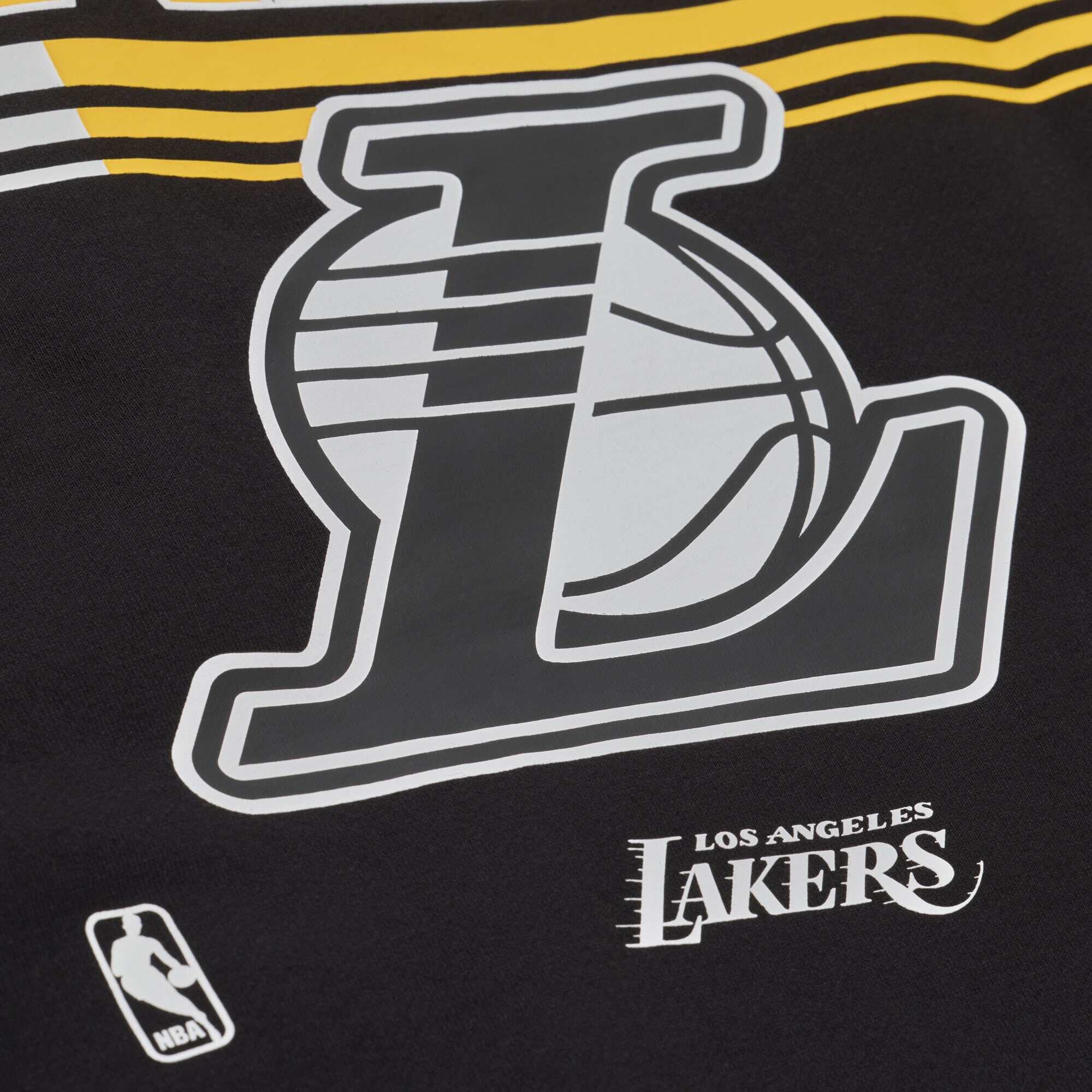 Sweat à capuche en polaire Mitchell & Ness noir carreaux triple motif Los Angeles Lakers pour homme