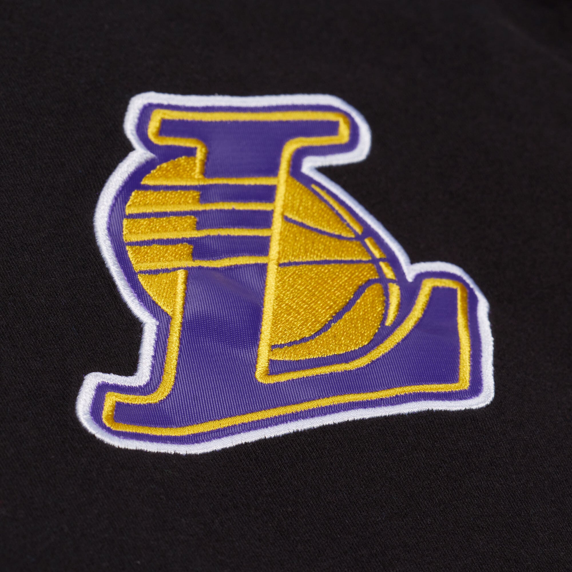 T-shirt à manches longues Mitchell & Ness noir Los Angeles Lakers triple carreaux pour homme