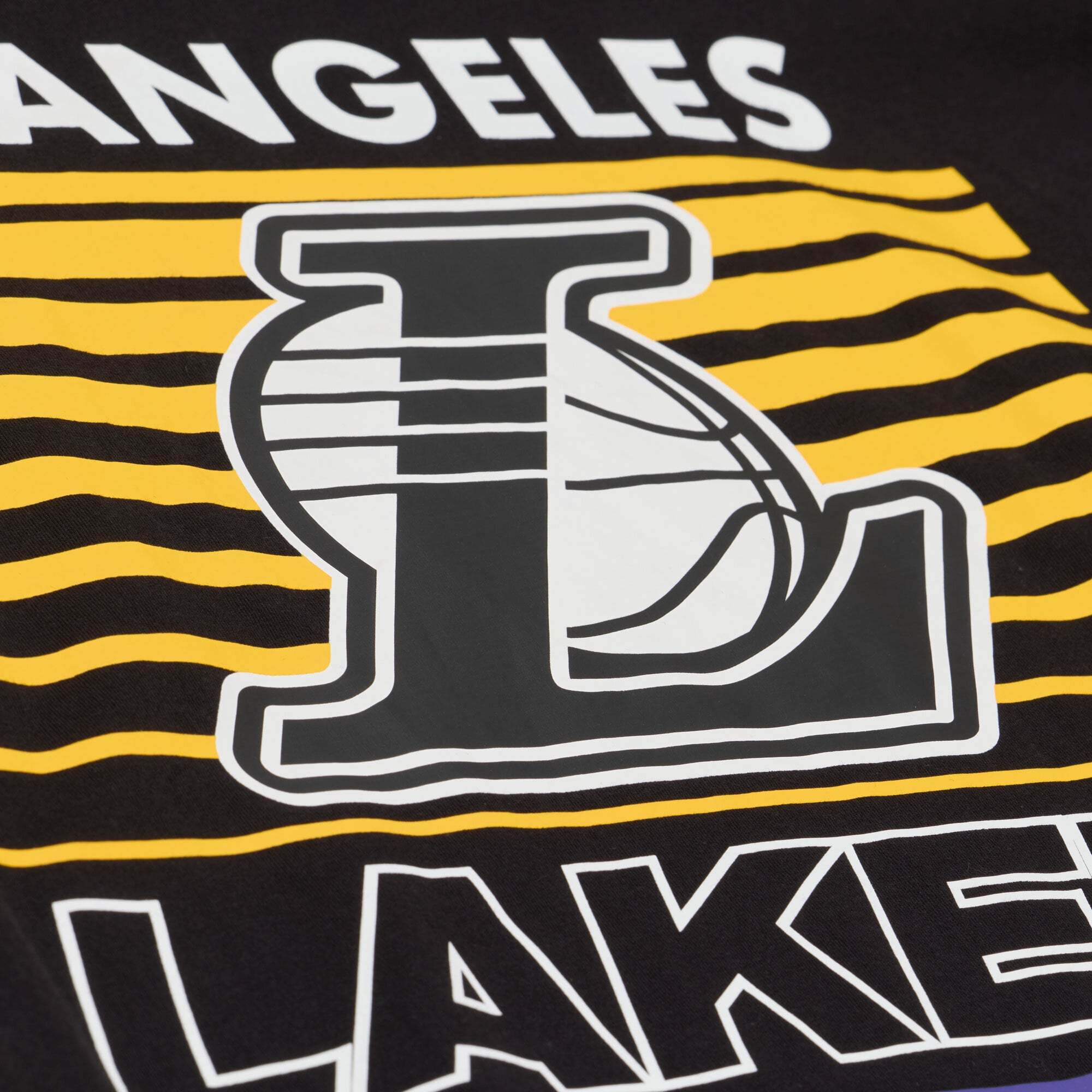 T-shirt à manches longues Mitchell & Ness noir Los Angeles Lakers triple carreaux pour homme