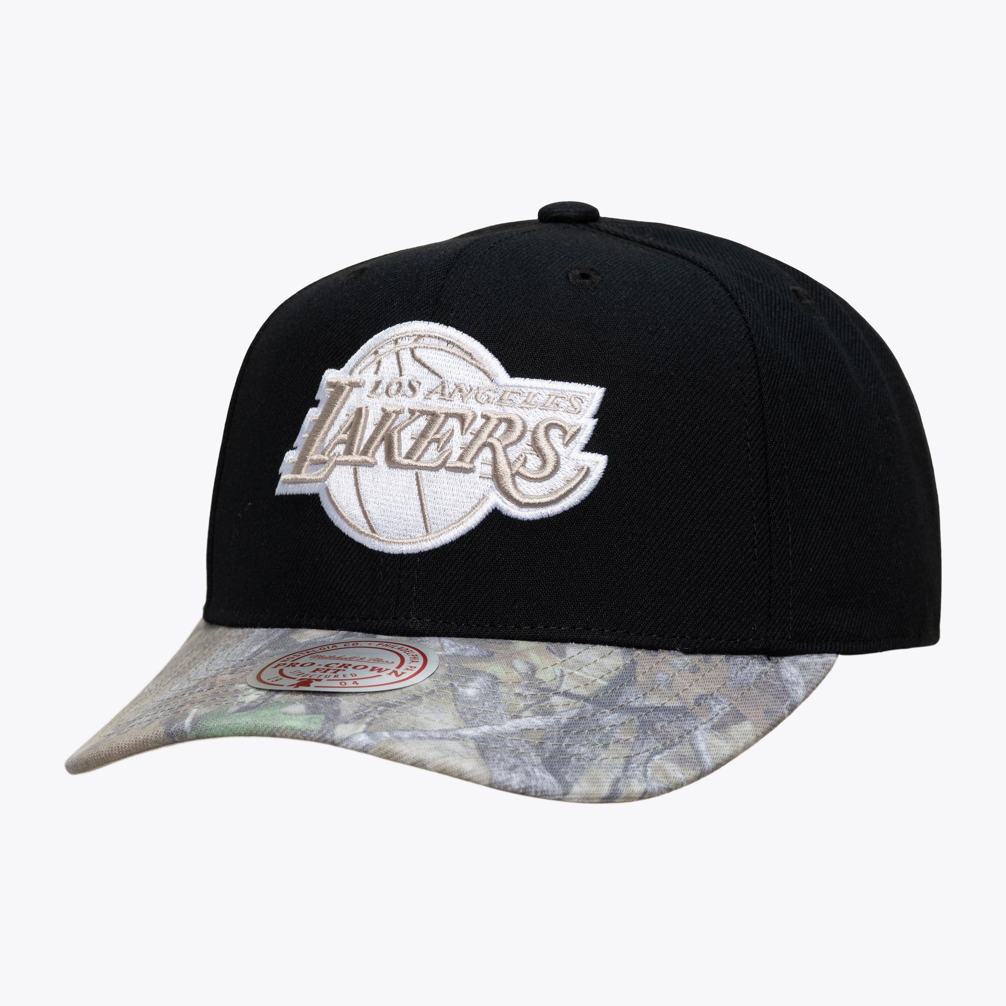 Casquette Mitchell & Ness Pro Crown Pro Crown noire/camouflage Los Angeles Lakers Midnight Timber pour homme