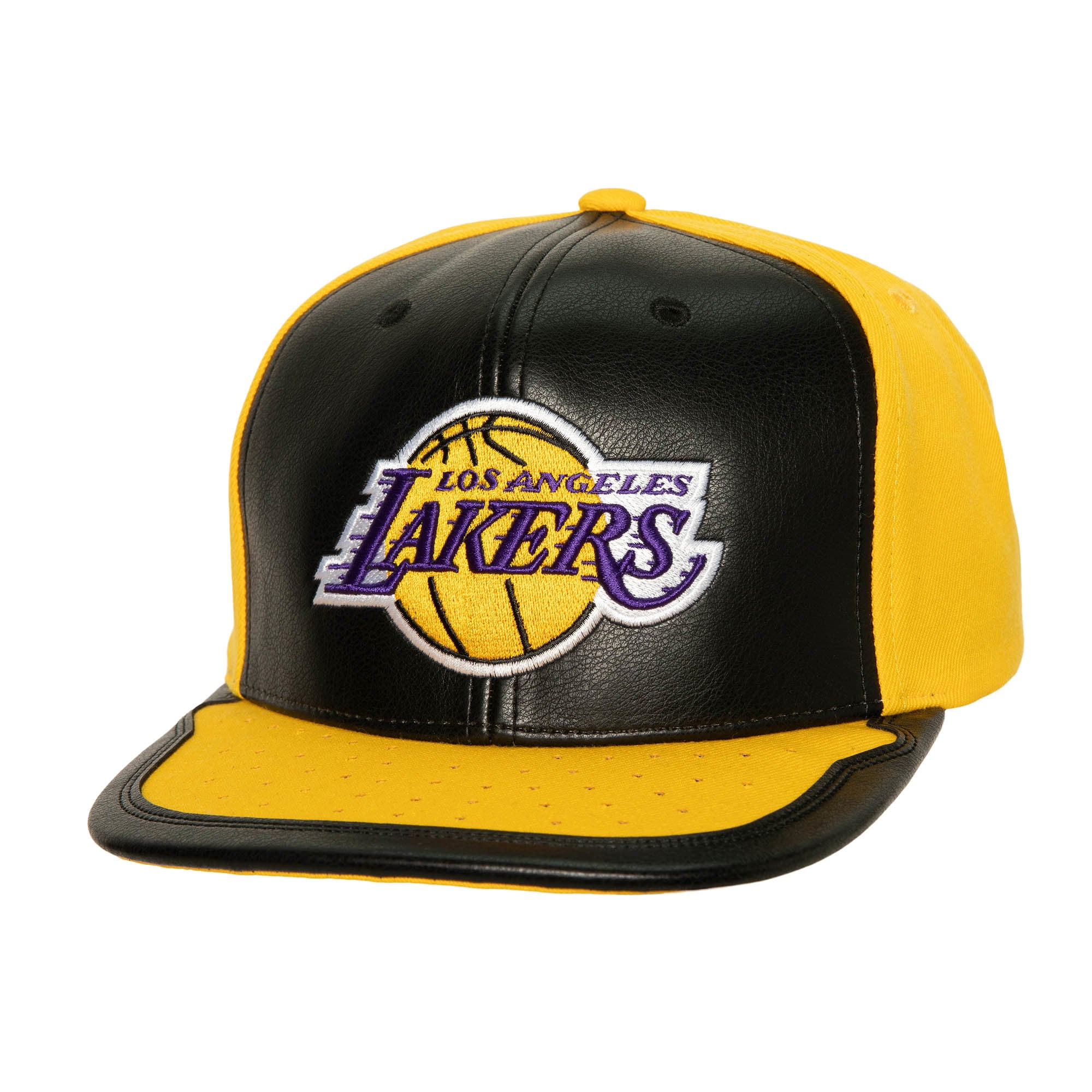 Men's Los Angeles Lakers Mitchell & Ness Black/Gold Day One Snapback Hat