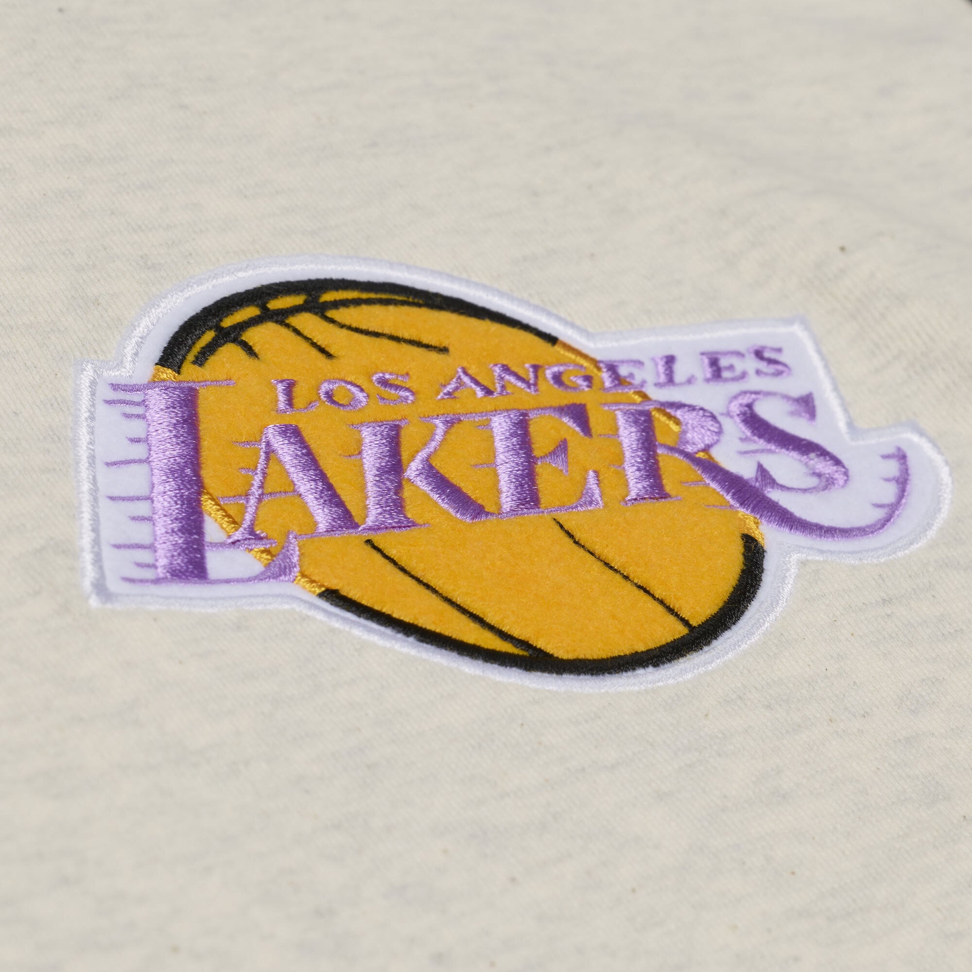Men's Mitchell & Ness Cream Los Angeles Lakers French Terry Hoodie