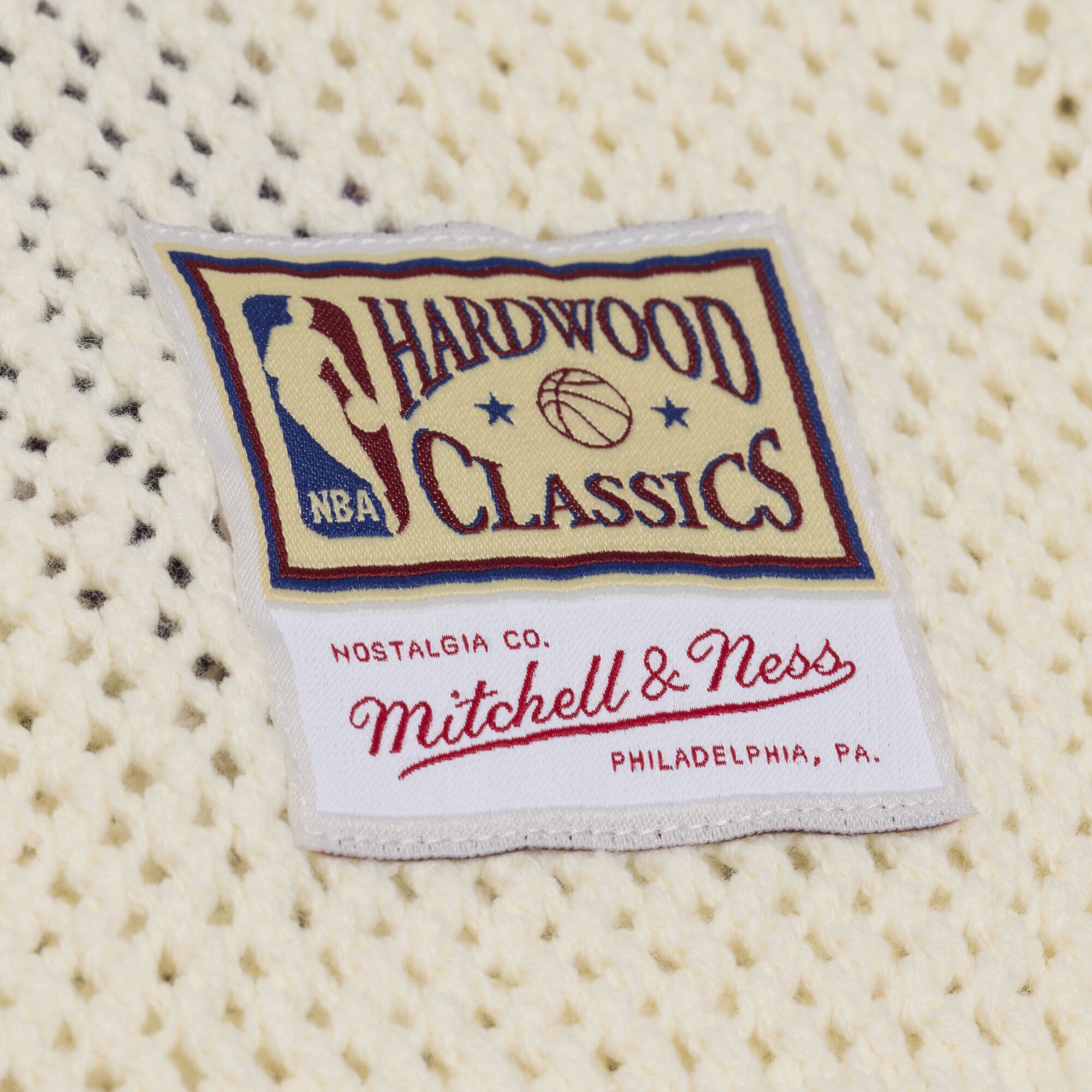 Men's Mitchell & Ness Cream Los Angeles Lakers Hardwood Classics Retro Roots Short Sleeve Sweater Jersey