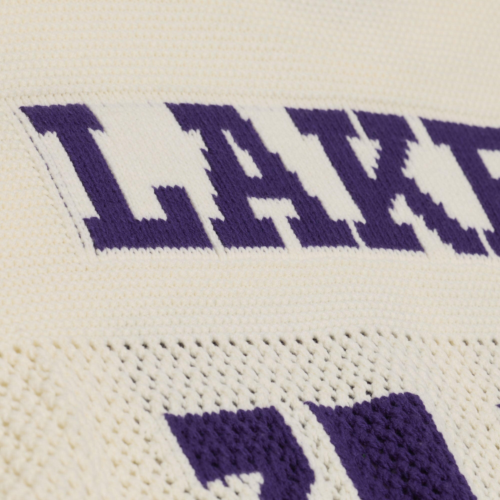 Men's Mitchell & Ness Cream Los Angeles Lakers Hardwood Classics Retro Roots Short Sleeve Sweater Jersey