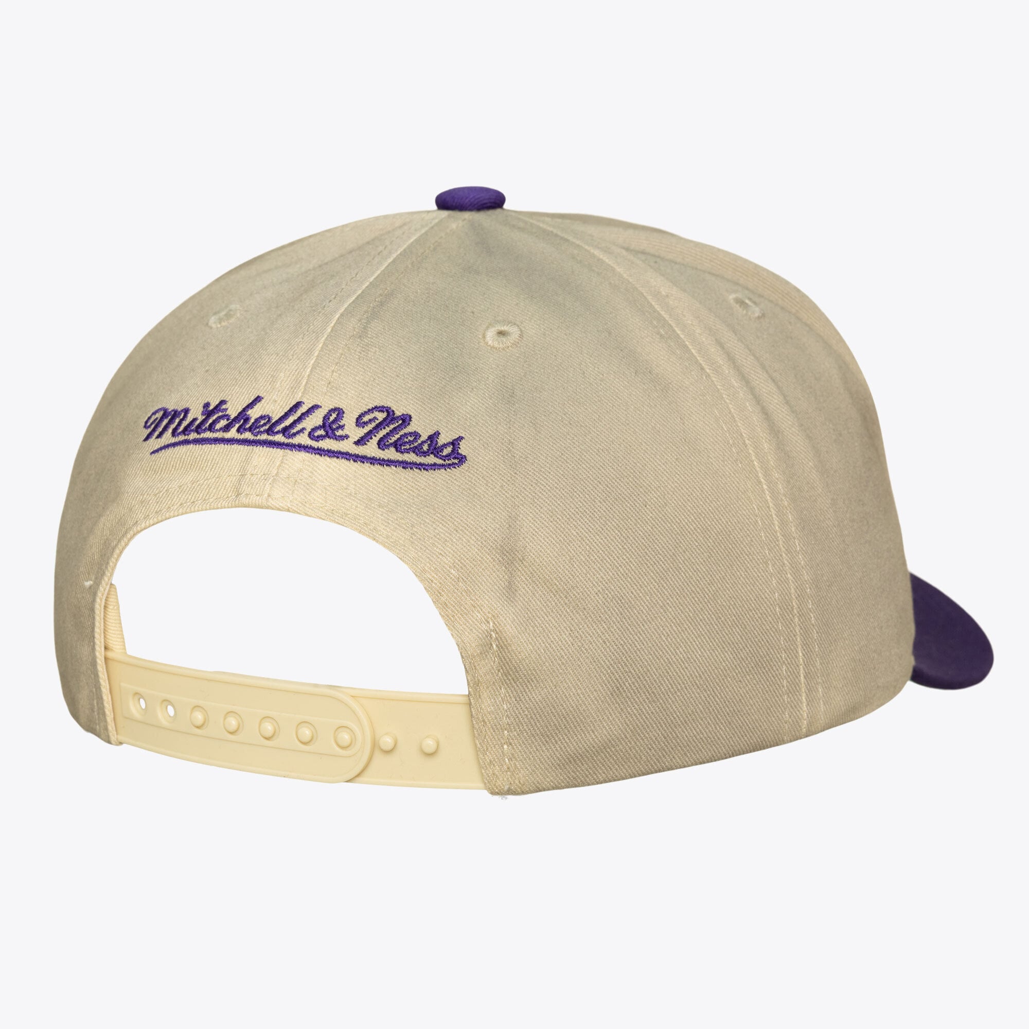 Men's Mitchell & Ness Cream Los Angeles Lakers Hardwood Classics Retro Roots Snapback Hat