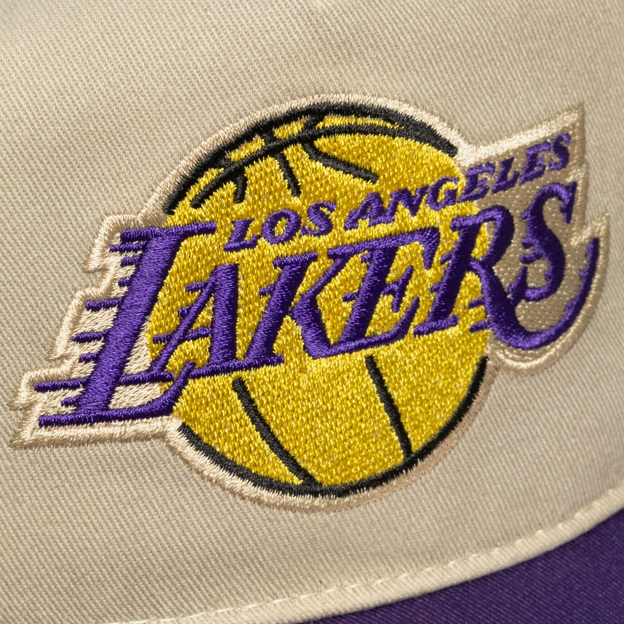 Men's Mitchell & Ness Cream Los Angeles Lakers Hardwood Classics Retro Roots Snapback Hat