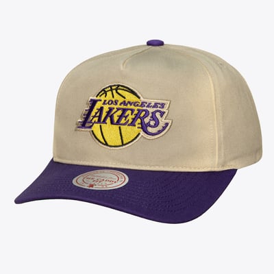 Los Angeles Lakers Mitchell & Ness Hardwood Classics Retro Roots Snapback Hat - Cream

