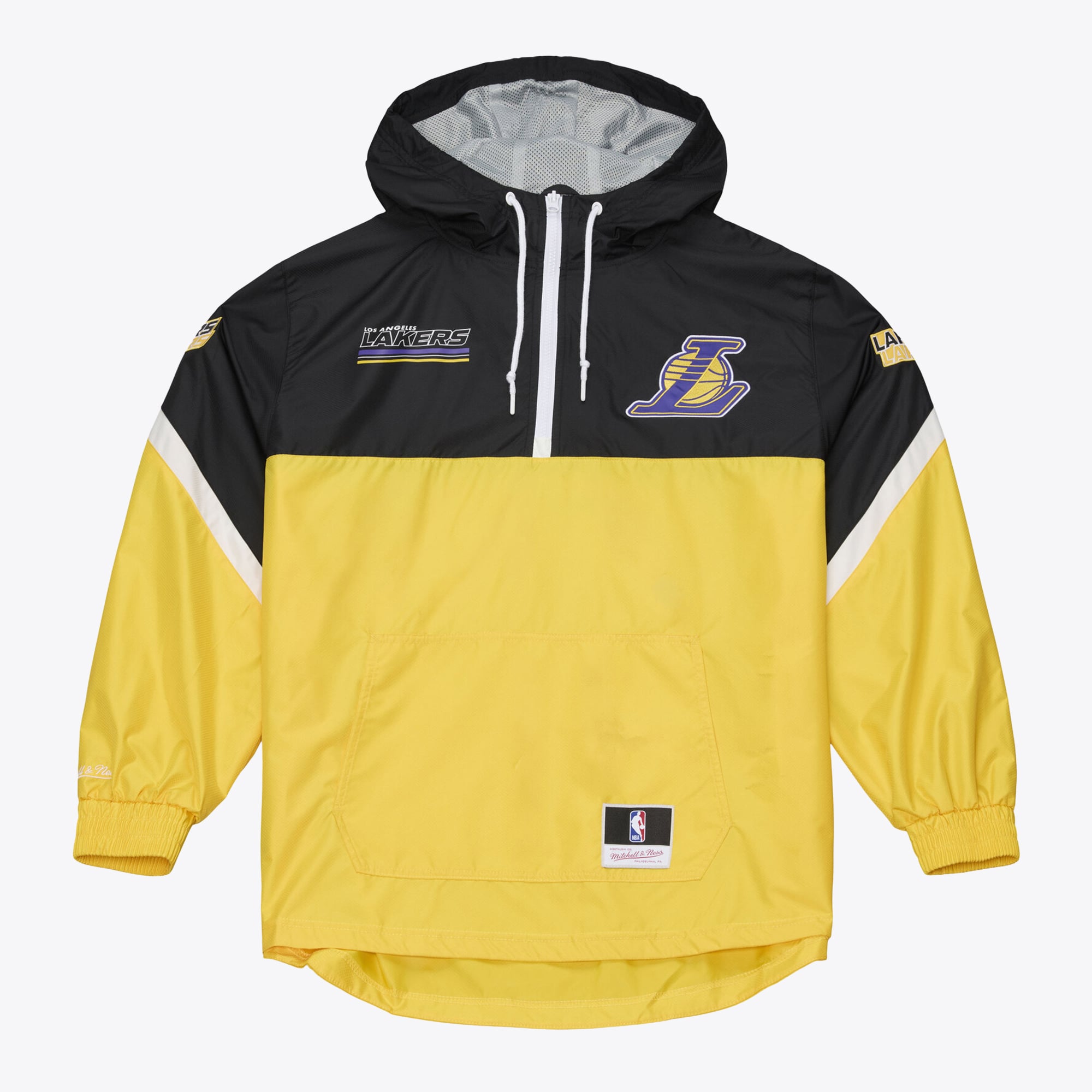 Veste coupe-vent demi-zip Mitchell & Ness Gold Los Angeles Lakers pour homme