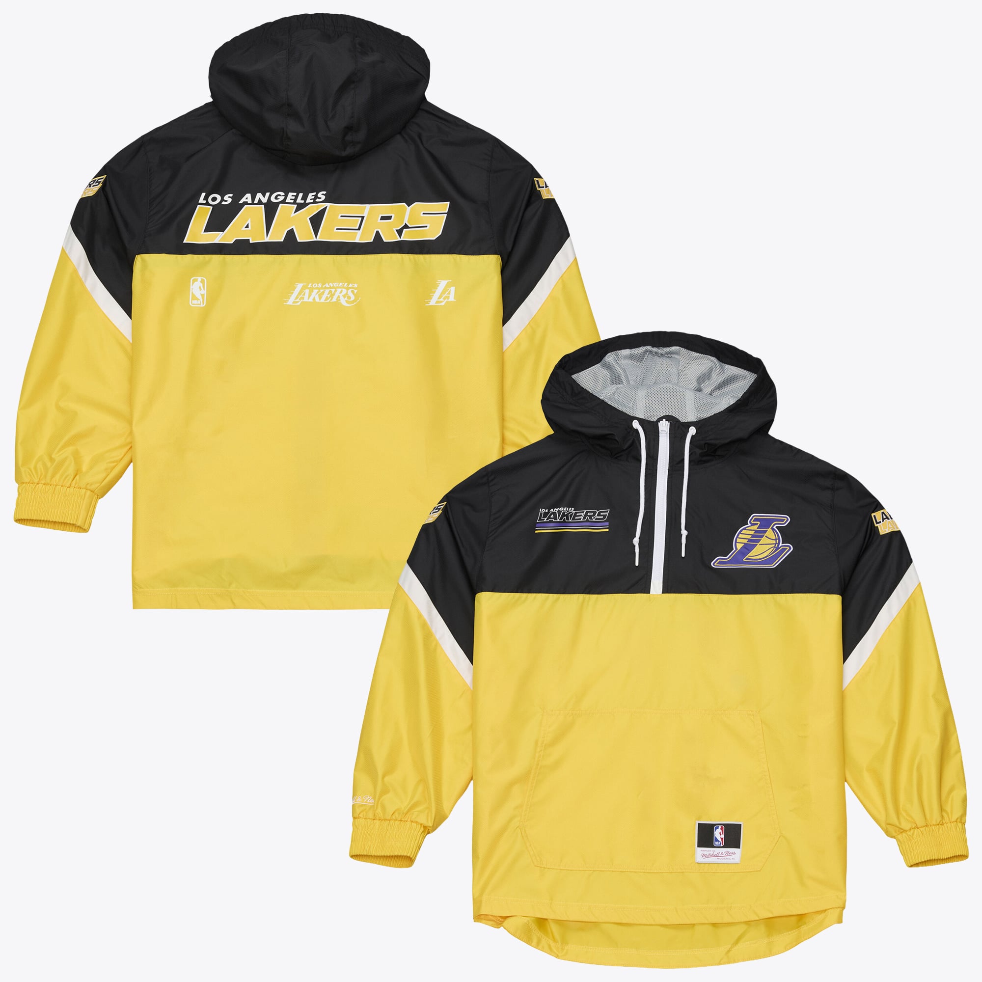 Veste coupe-vent demi-zip Mitchell & Ness Gold Los Angeles Lakers pour homme