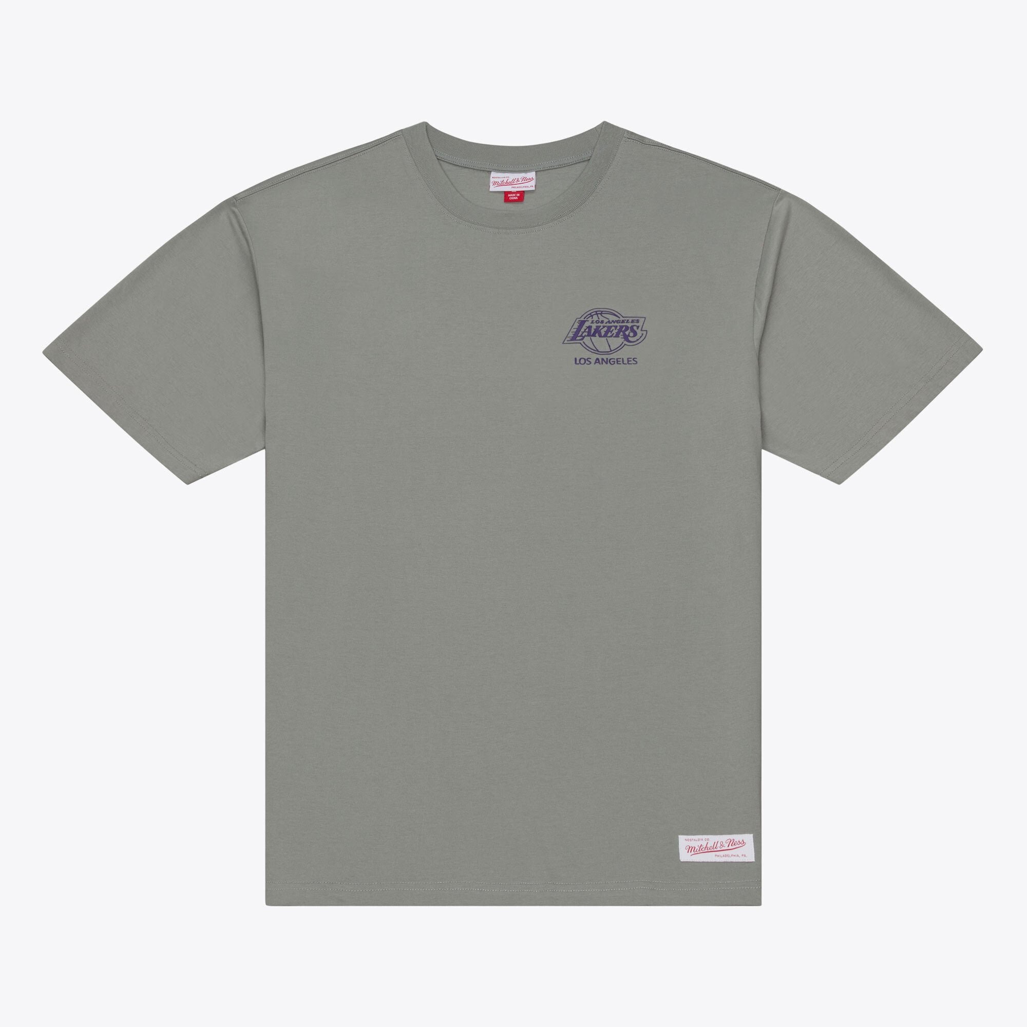T-shirt Mitchell & Ness gris Los Angeles Lakers Core Essentials pour homme