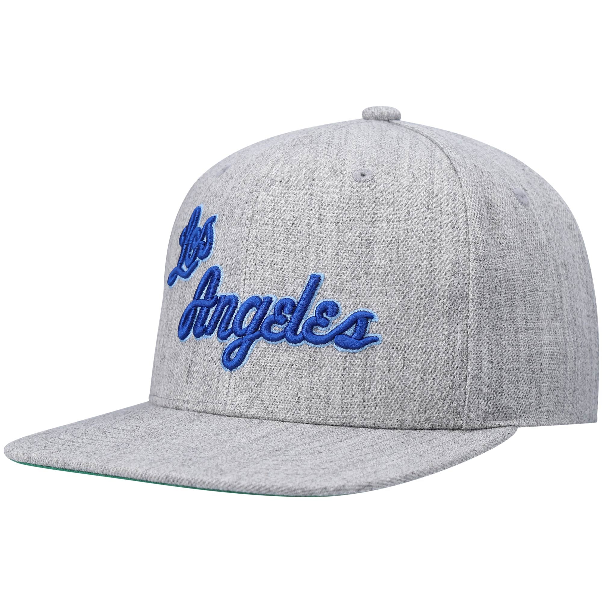 Men's Los Angeles Lakers Mitchell & Ness Heathered Gray Hardwood Classics Team 2.0 Snapback Hat