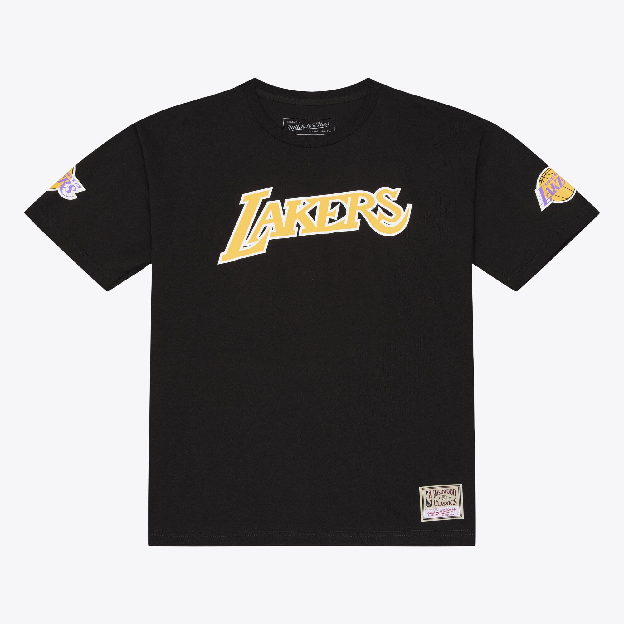 T-shirt classique Mitchell & Ness Jerry West noir Los Angeles Lakers Hardwood Classics pour homme, avec nom et numéro
