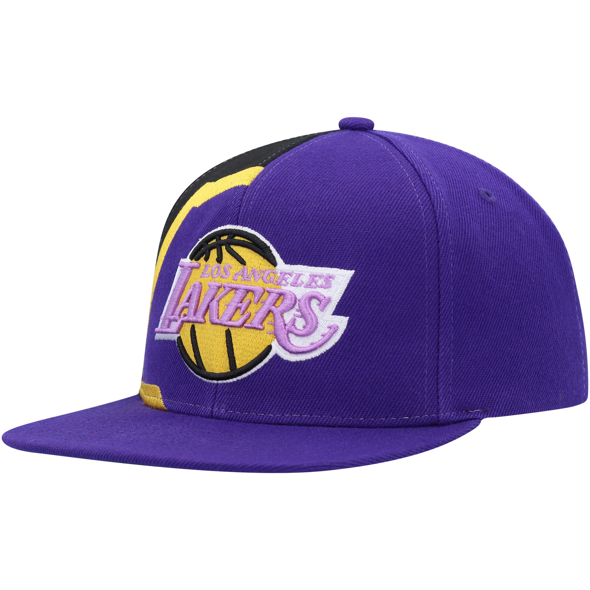 Men's Los Angeles Lakers Mitchell & Ness Purple Hardwood Classics Retroline Snapback Hat