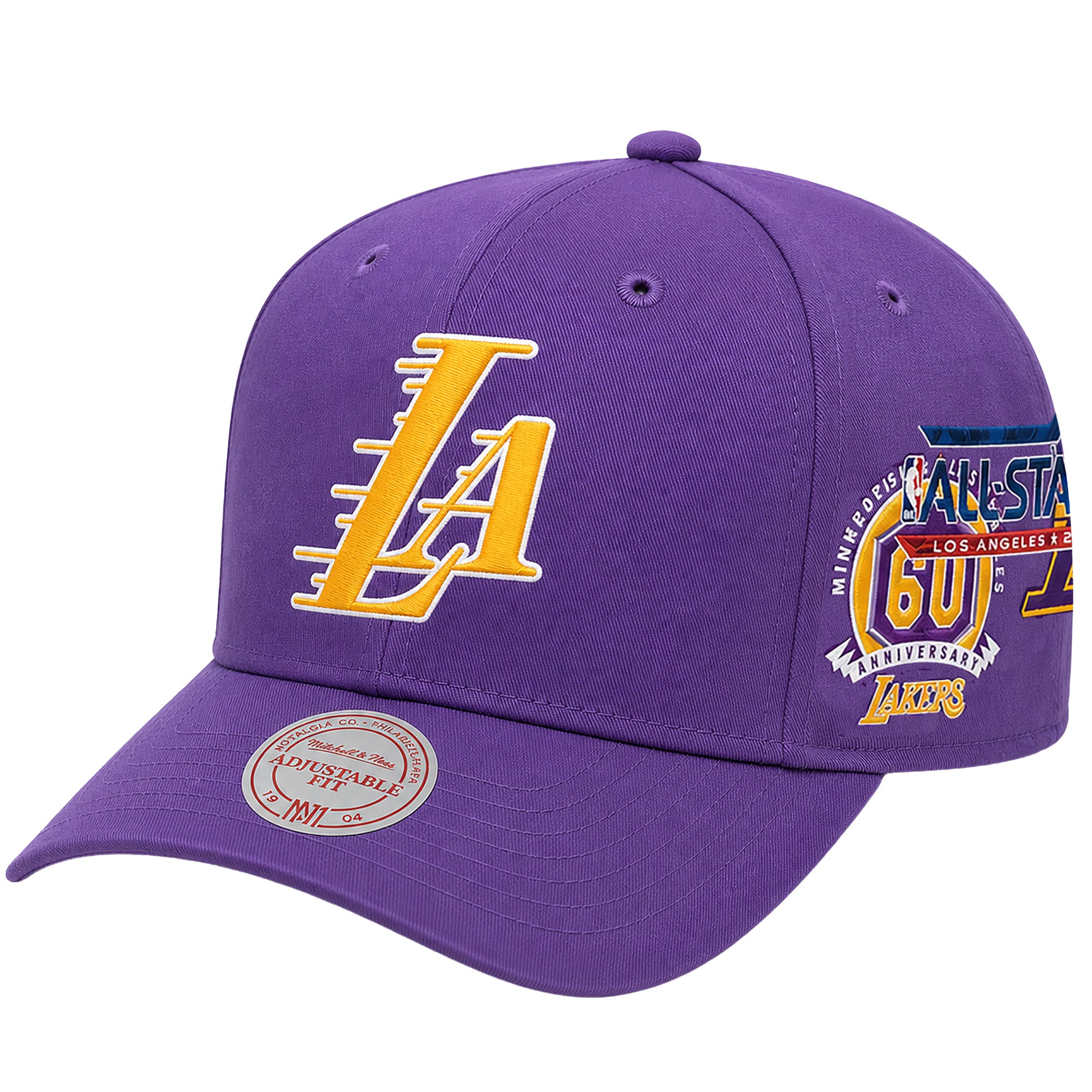Men's Mitchell & Ness  Purple Los Angeles Lakers Historic Satin A-Frame Snapback Hat