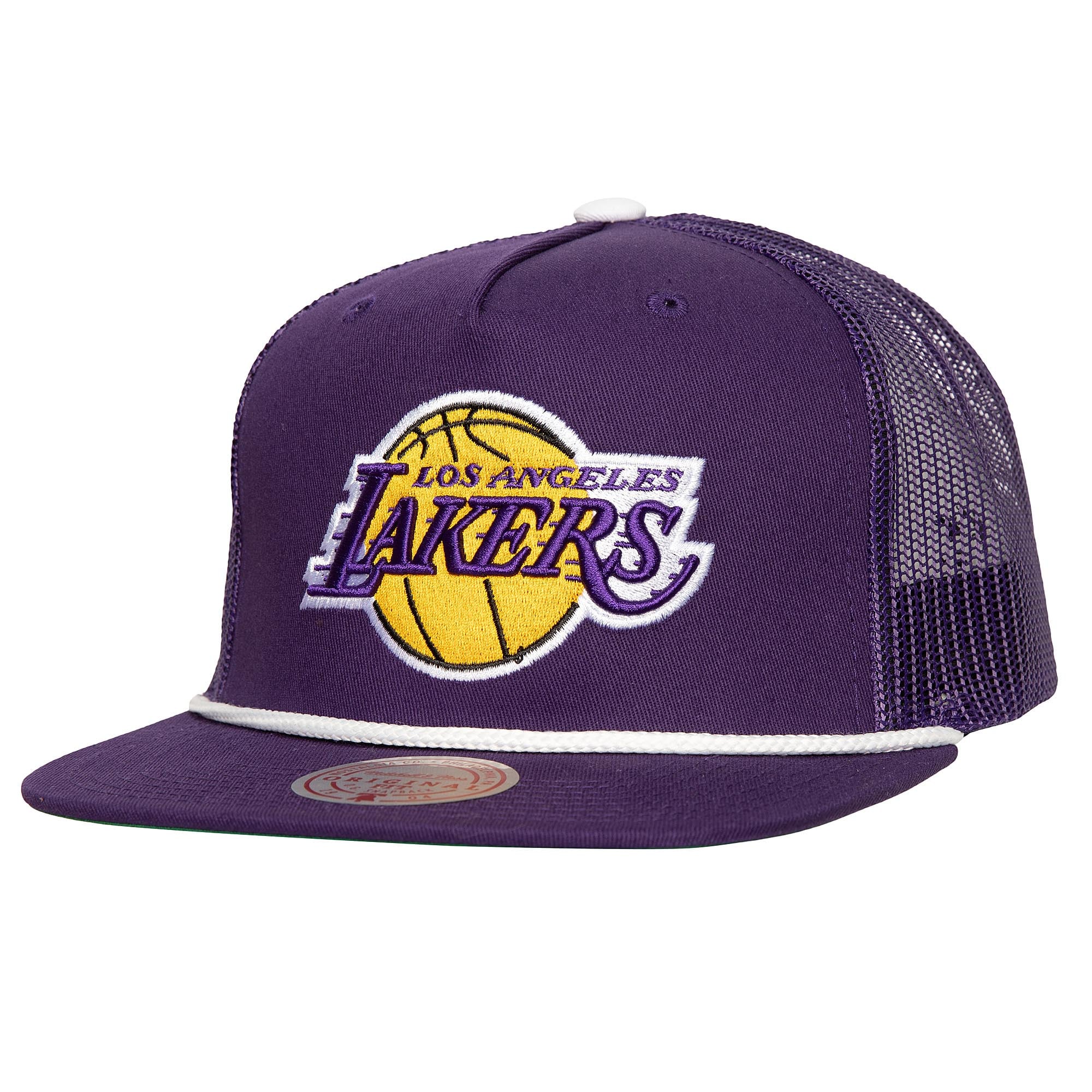 Men's Los Angeles Lakers Mitchell & Ness Purple Roper Meshback Trucker Snapback Hat