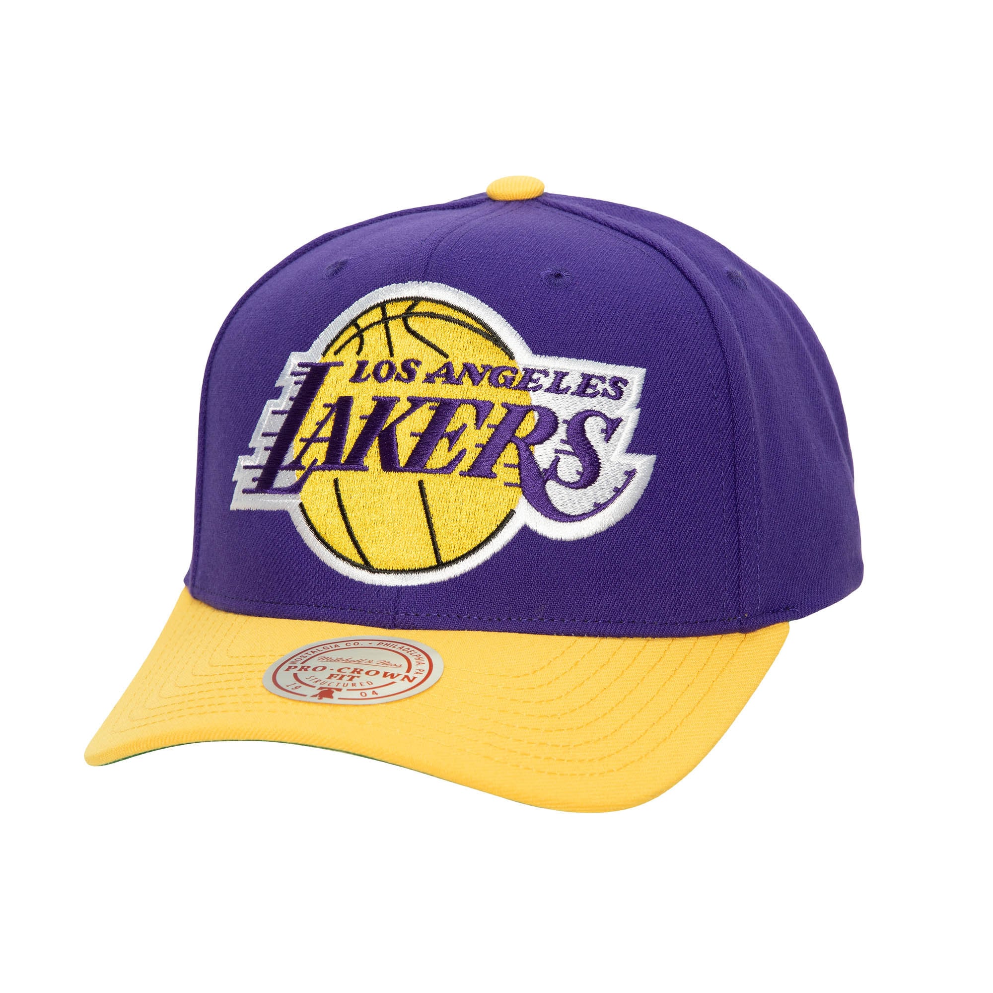Men's Los Angeles Lakers Mitchell & Ness Purple/Gold Soul XL Logo Pro Crown Snapback Hat