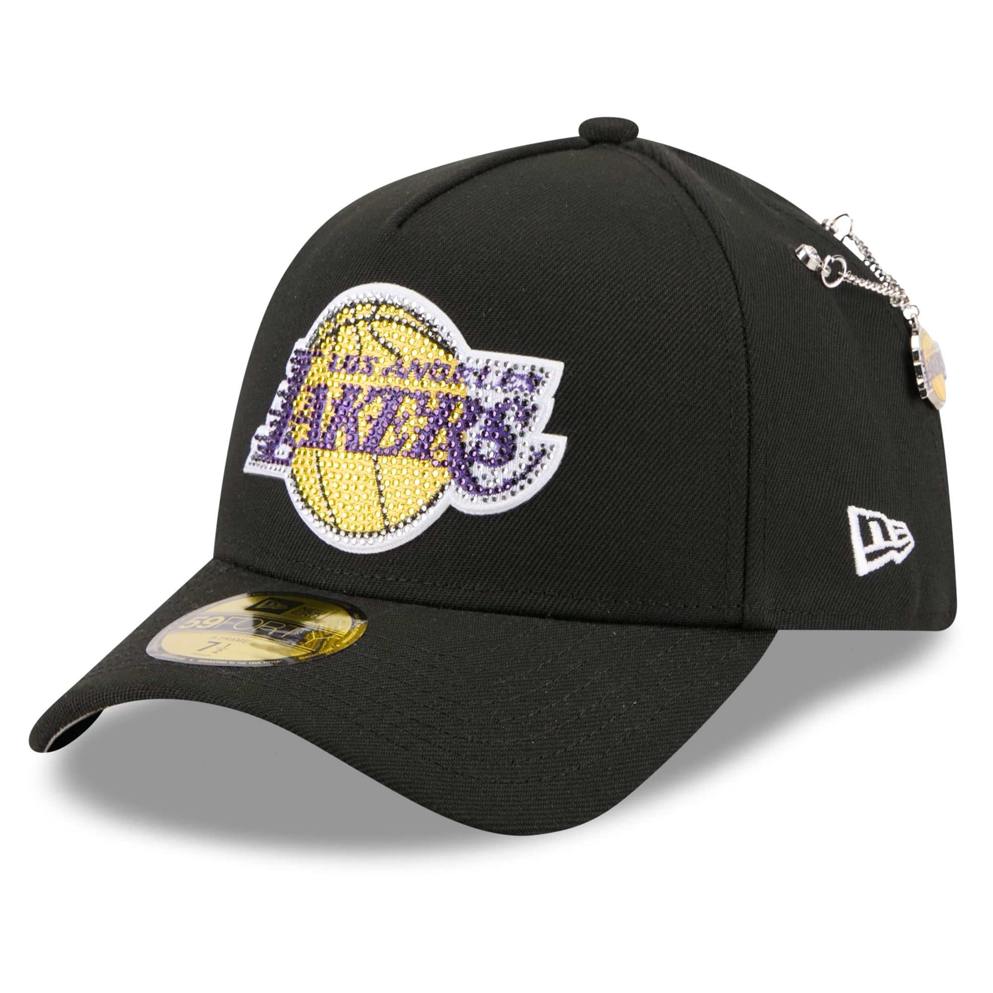 Men's Los Angeles Lakers New Era Black 2026 NBA Draft On-Stage Crystal A-Frame 59FORTY Fitted Hat