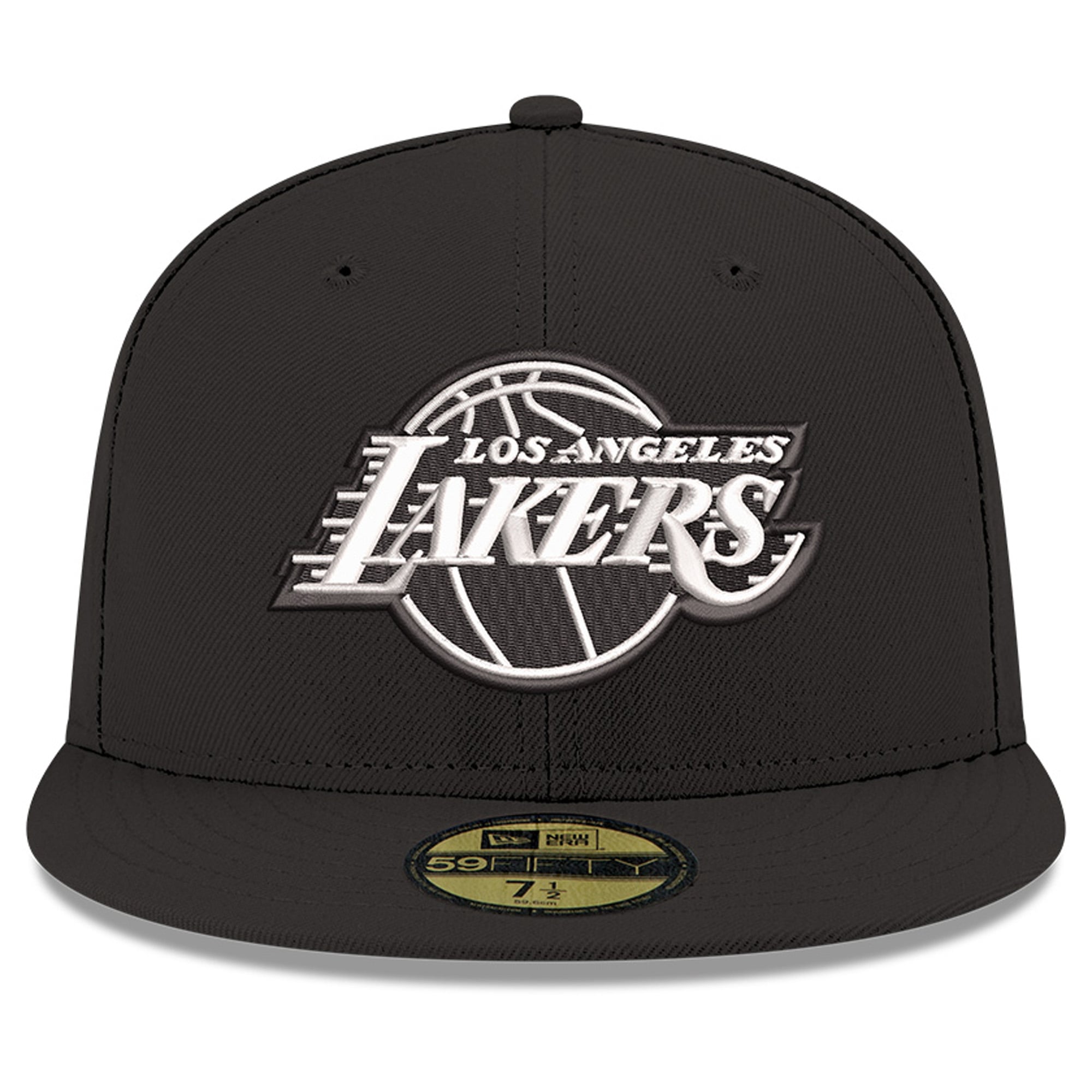 Casquette ajustée New Era 59FIFTY Los Angeles Lakers pour homme, noire et blanche