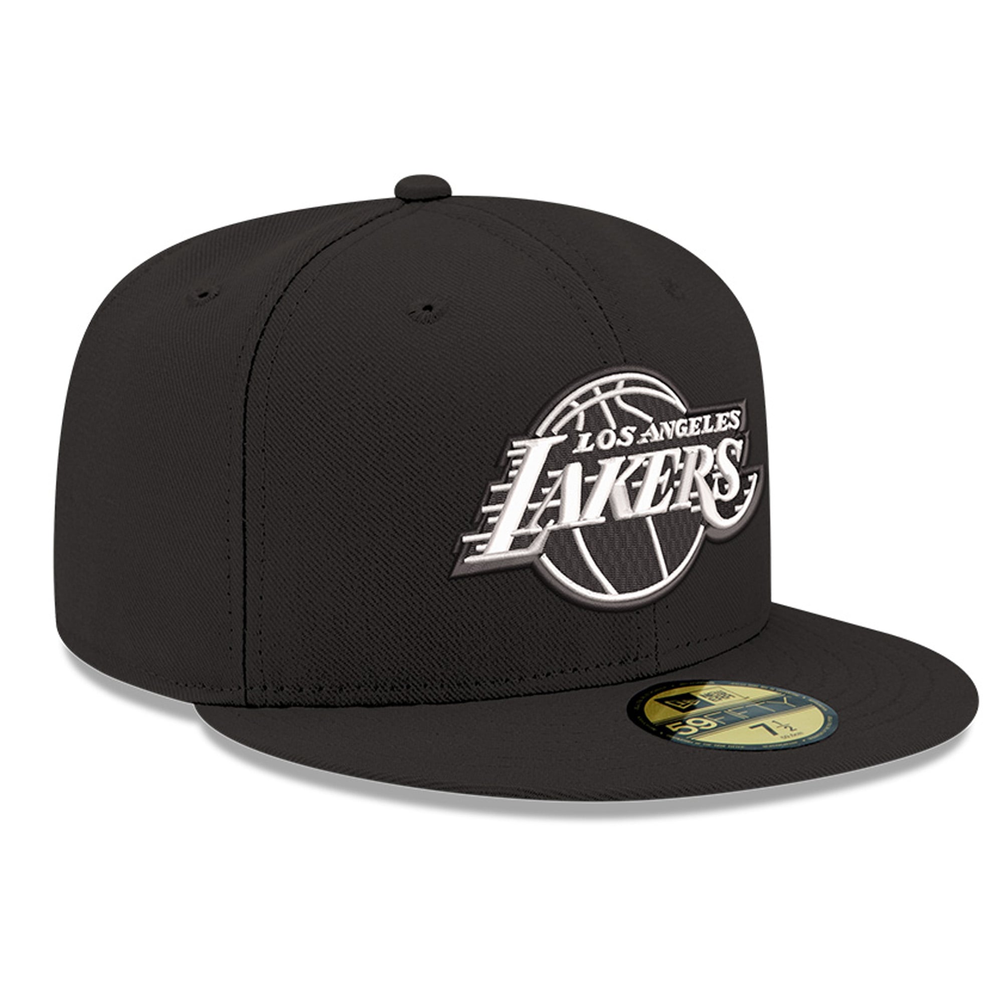 Casquette ajustée New Era 59FIFTY Los Angeles Lakers pour homme, noire et blanche