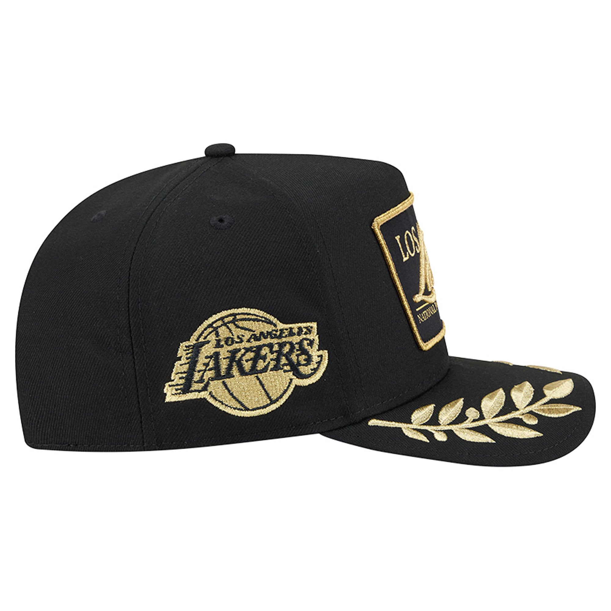 Casquette snapback New Era 9FIFTY Golden Los Angeles Lakers noire pour homme