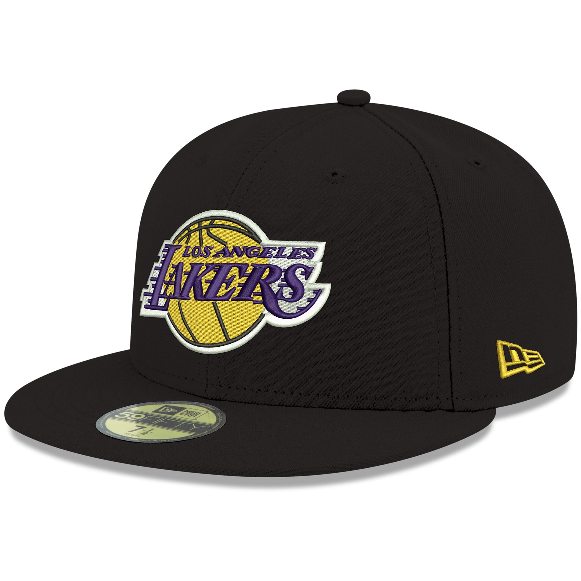 Men's Los Angeles Lakers New Era Black Official Team Color 59FIFTY Fitted Hat