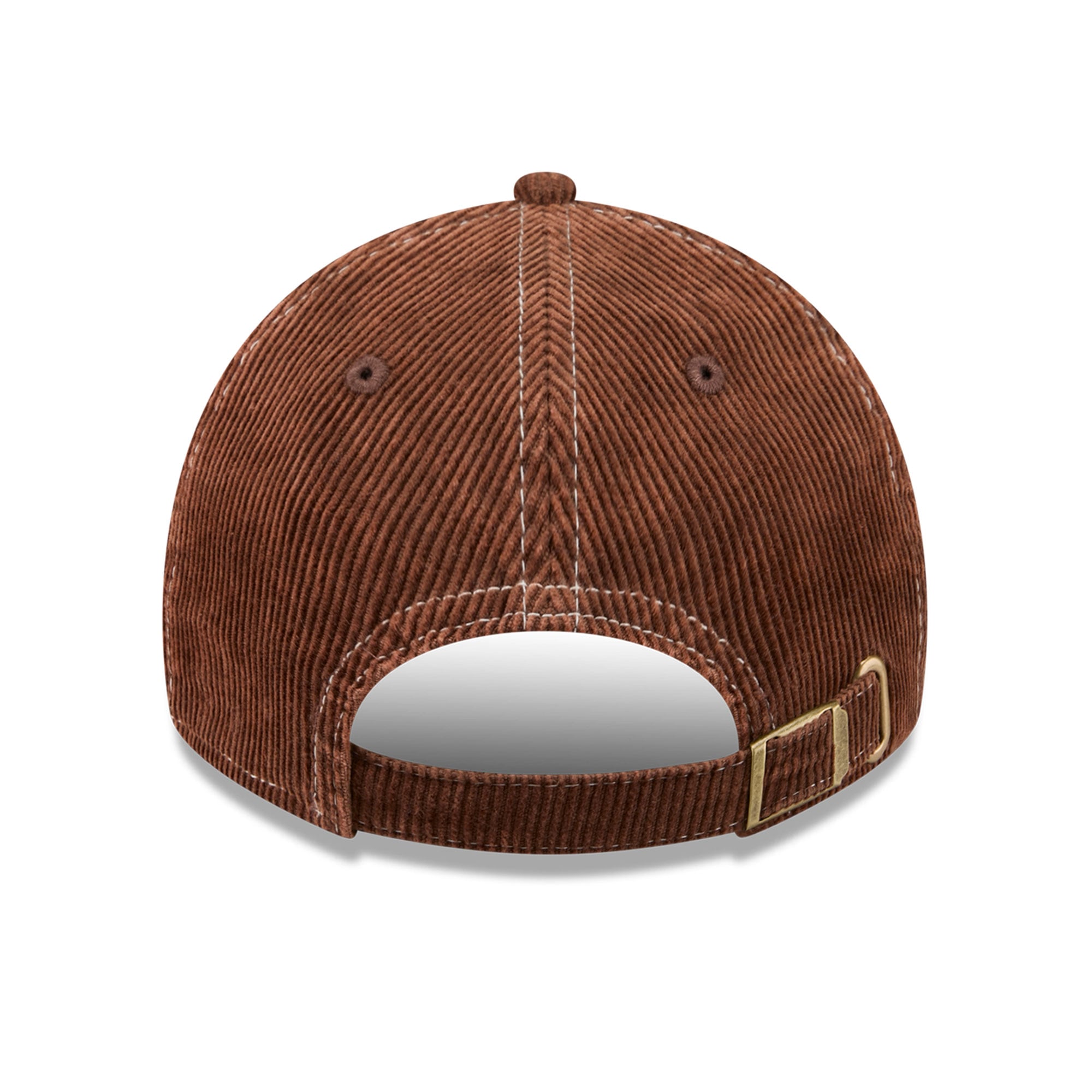 Casquette New Era marron Los Angeles Lakers en velours côtelé, style classique, ajustable.
