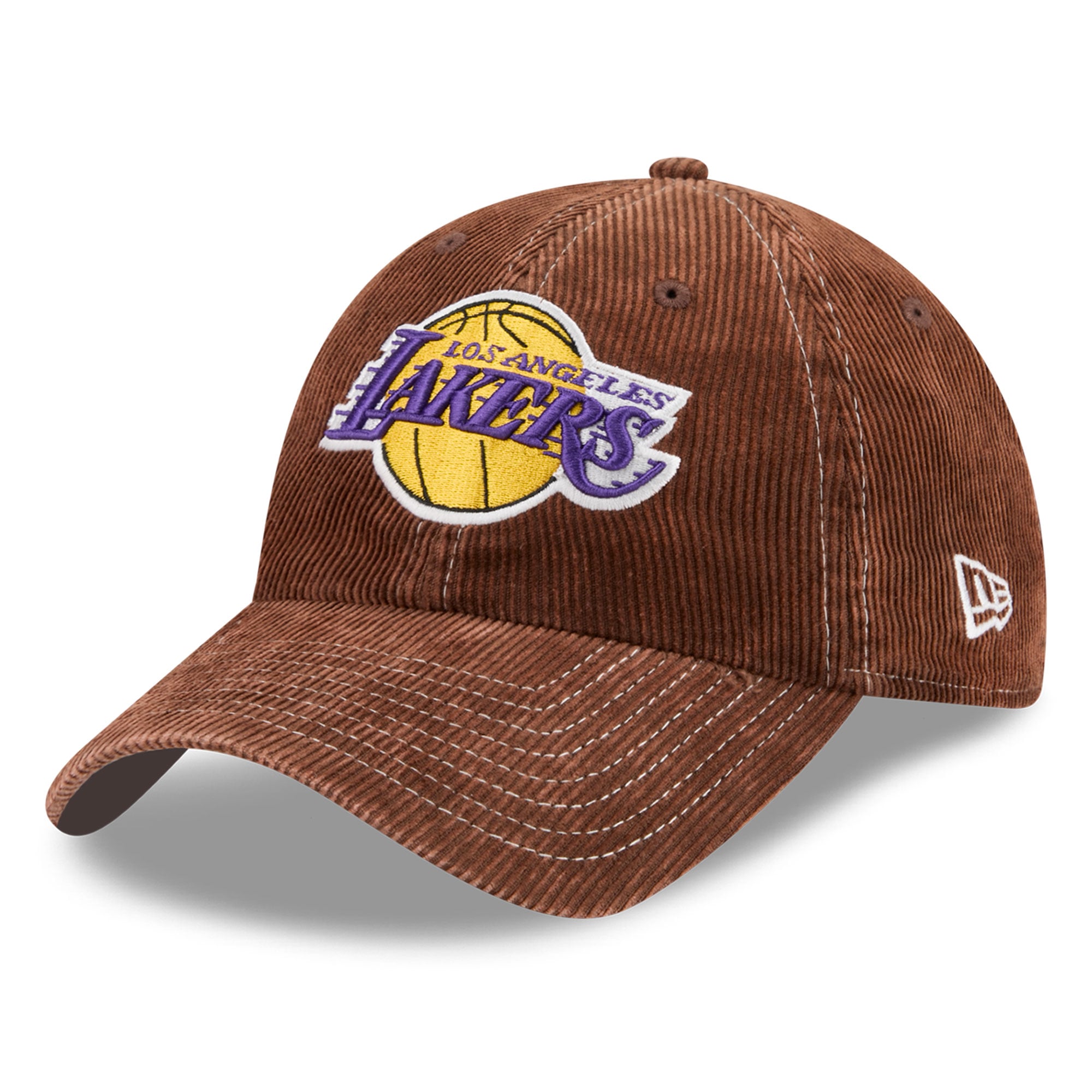 Men's Los Angeles Lakers New Era Brown Corduroy Casual Classic Adjustable Hat