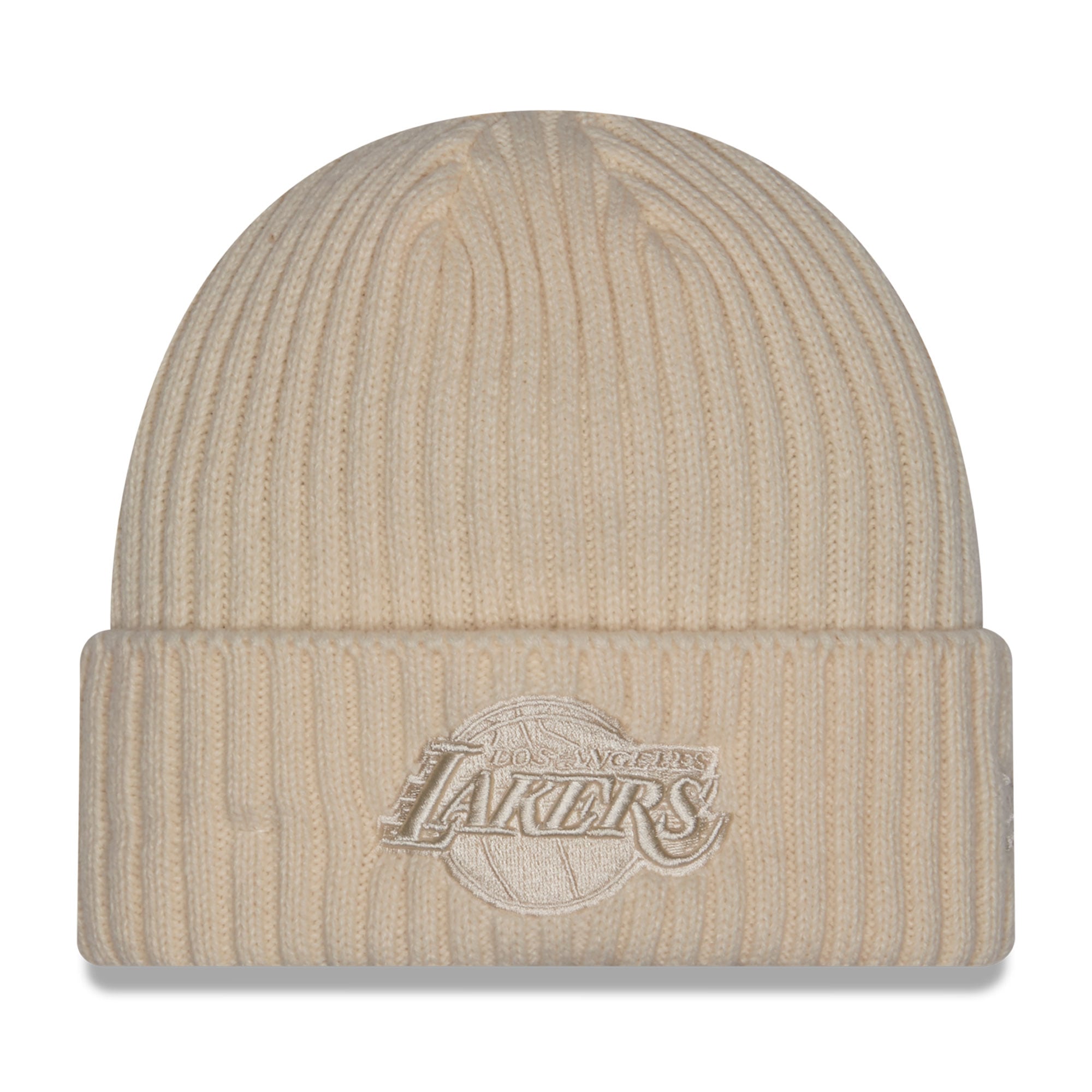 Bonnet à revers New Era crème Los Angeles Lakers pour homme