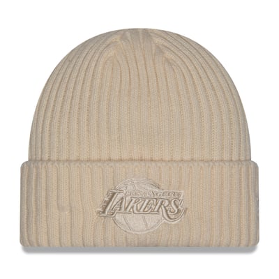 Los Angeles Lakers New Era Color Pack Cuffed Knit Hat - Cream