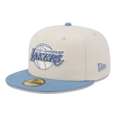 Los Angeles Lakers New Era Color Pack 2-Tone 59FIFTY Fitted Hat - Cream/Light Blue