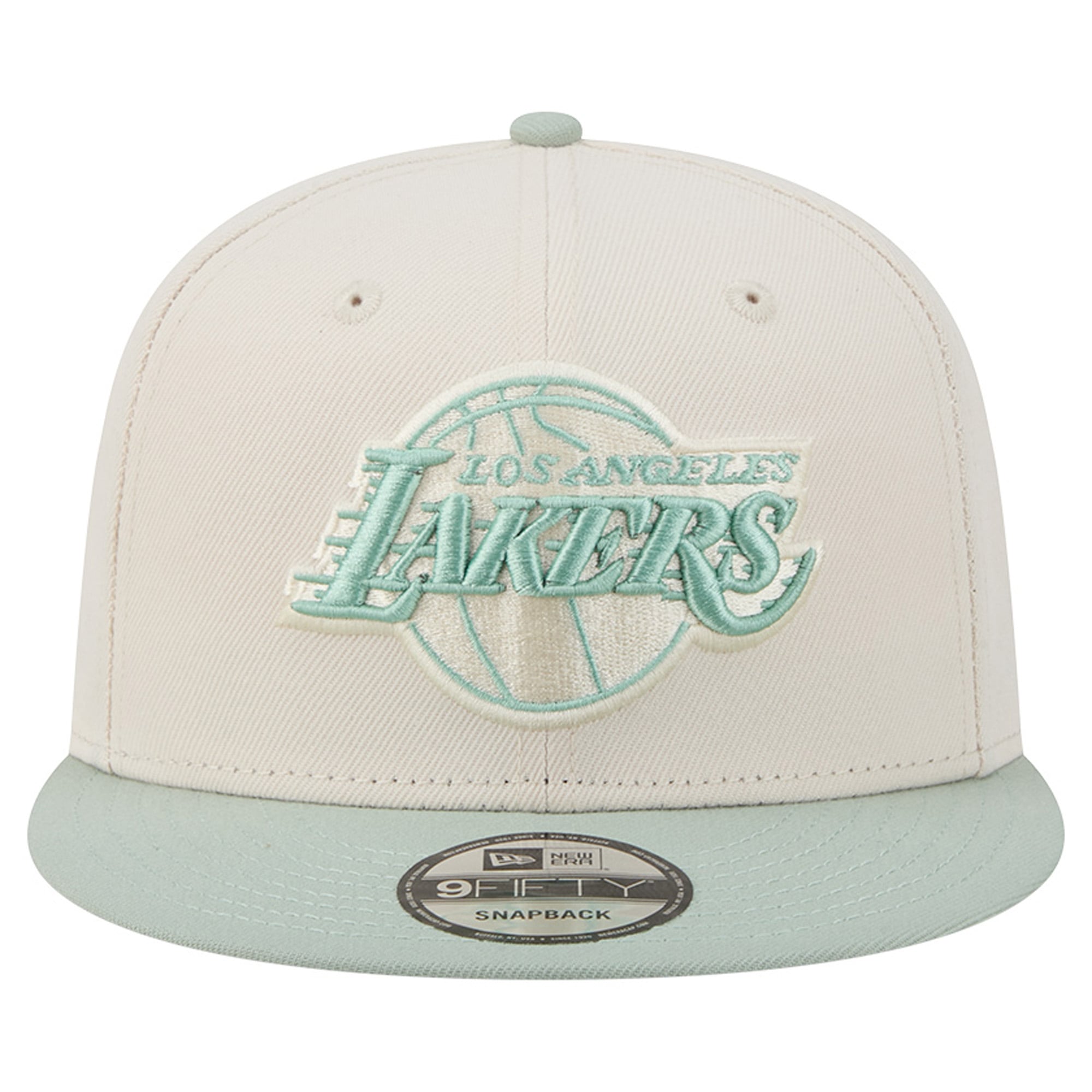 Casquette snapback New Era 9FIFTY pour homme, coloris crème/vert clair, Los Angeles Lakers.