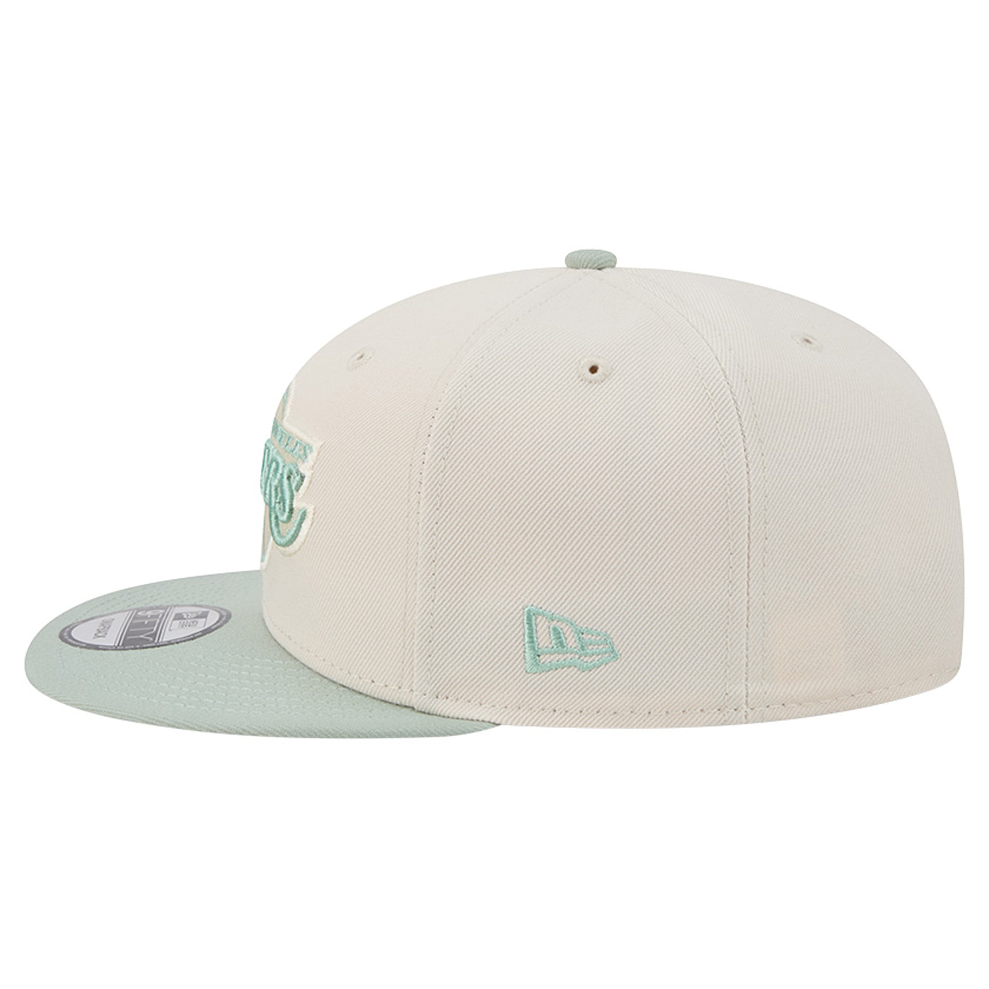 Casquette snapback New Era 9FIFTY pour homme, coloris crème/vert clair, Los Angeles Lakers.