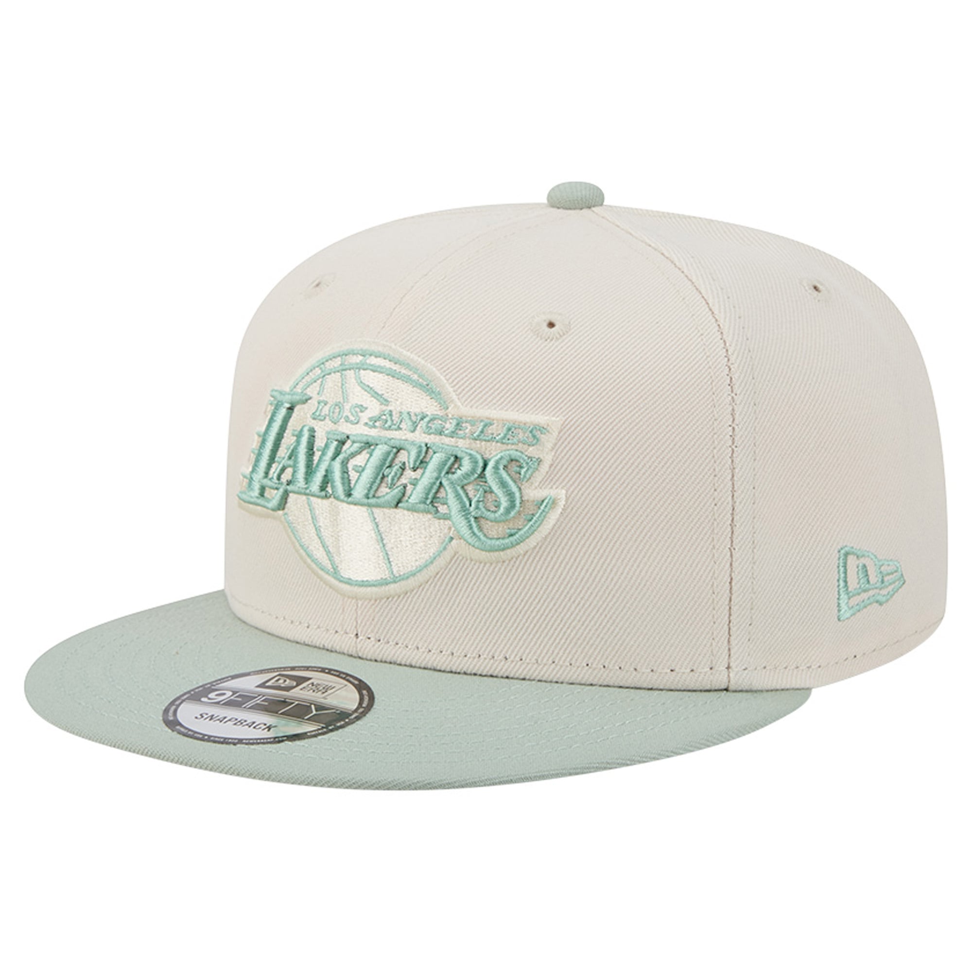 Men's New Era Cream/Light Green Los Angeles Lakers Color Pack 9FIFTY Snapback Hat