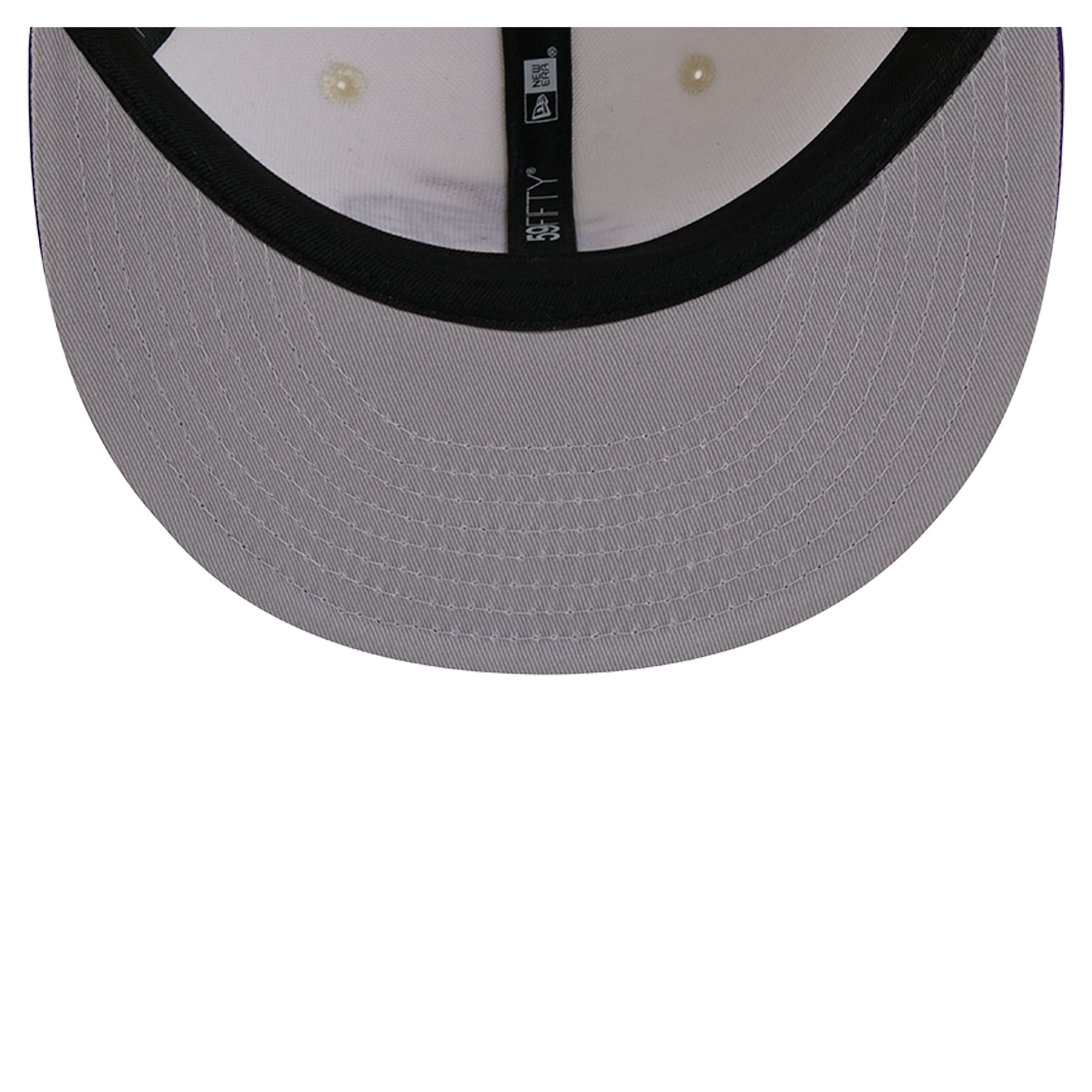 Casquette ajustée New Era Deceptor 59FIFTY crème/violette pour homme, Los Angeles Lakers