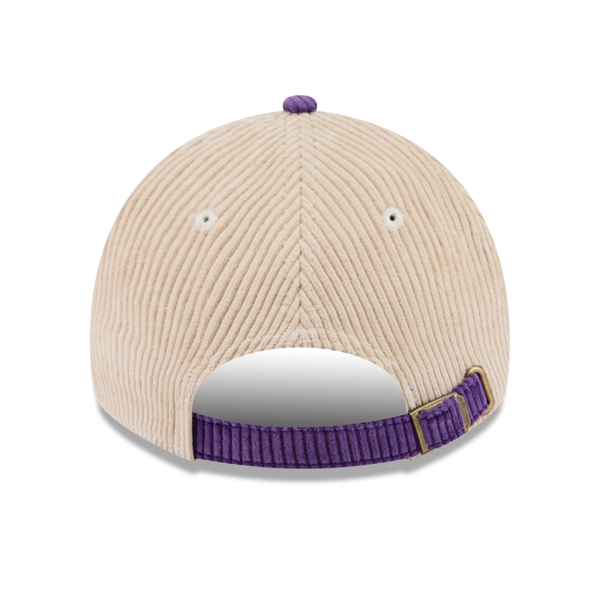 Casquette New Era pour homme, crème/violette, Los Angeles Lakers, en velours côtelé ton sur ton, style classique et ajustable