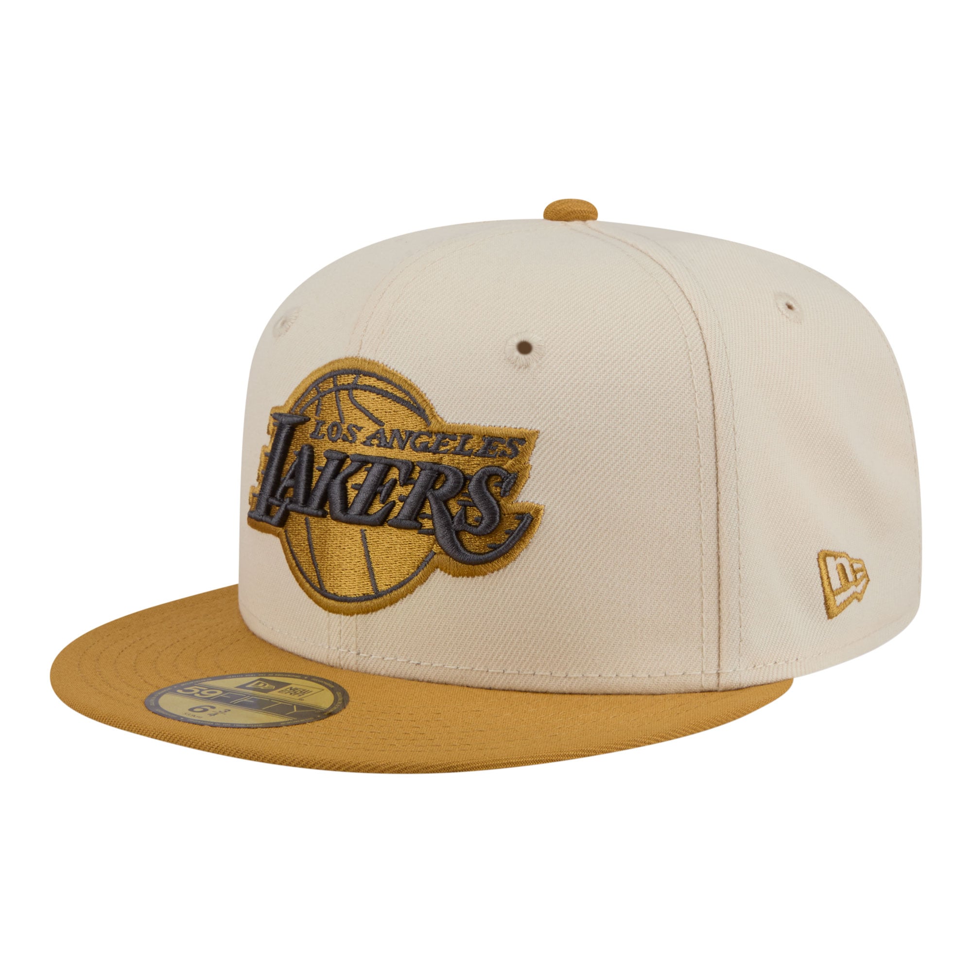 Men's Los Angeles Lakers New Era Cream/Tan Two-Tone Color Pack 59FIFTY Fitted Hat