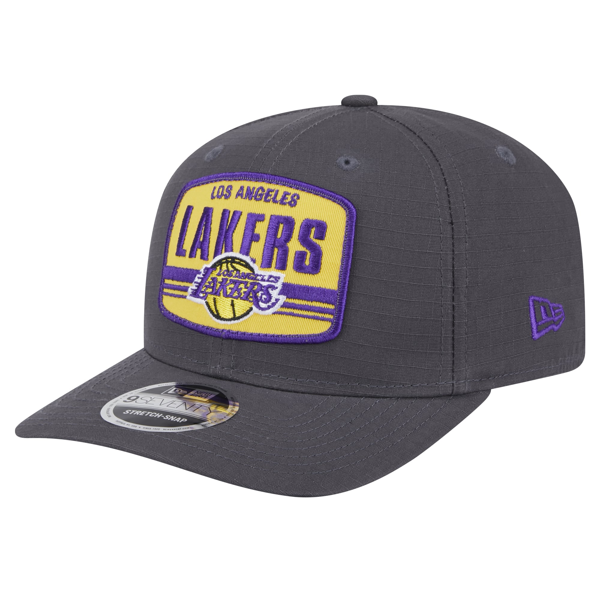 Men's Los Angeles Lakers New Era Graphite Team Elevated Patch 9SEVENTY Adjustable Hat