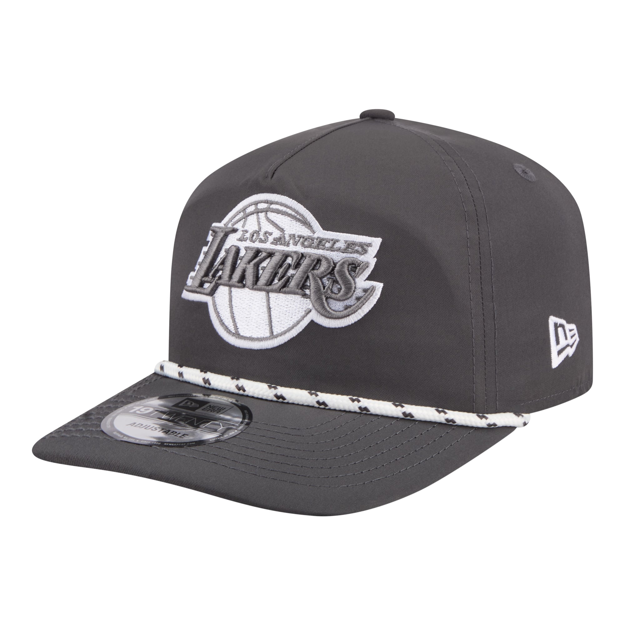 Men's Los Angeles Lakers New Era Graphite Tonal Rope 19TWENTY Adjustable Hat