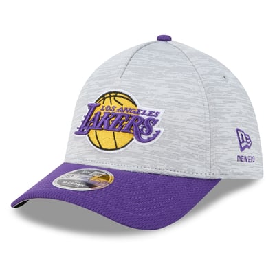  Los Angeles Lakers New Era 39THIRTY M-Crown Tech Stretch Hat - Gray