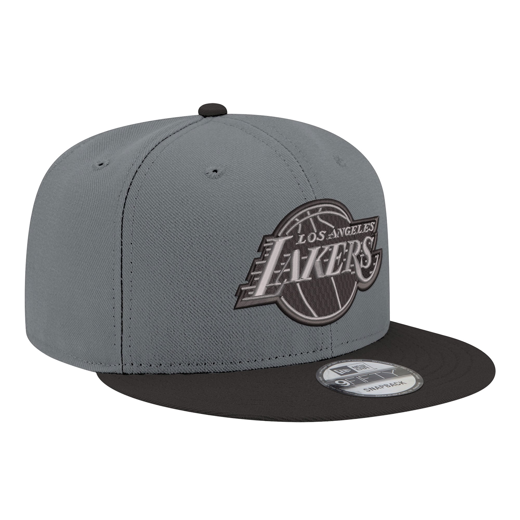 Men's New Era Gray/Black Los Angeles Lakers Logo 2-Tone 9FIFTY Snapback Hat