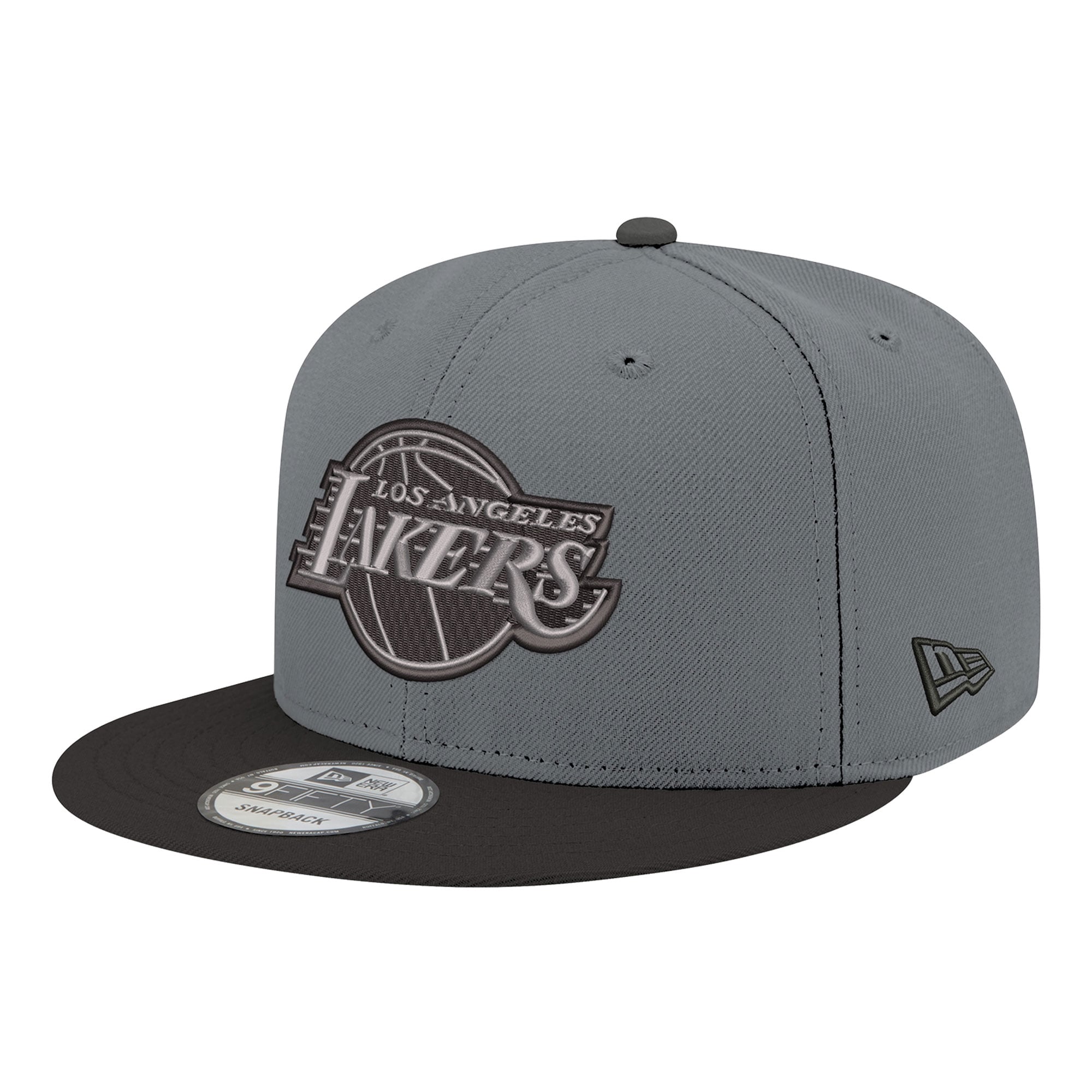 Men's Los Angeles Lakers New Era Gray/Black Logo 2-Tone 9FIFTY Snapback Hat
