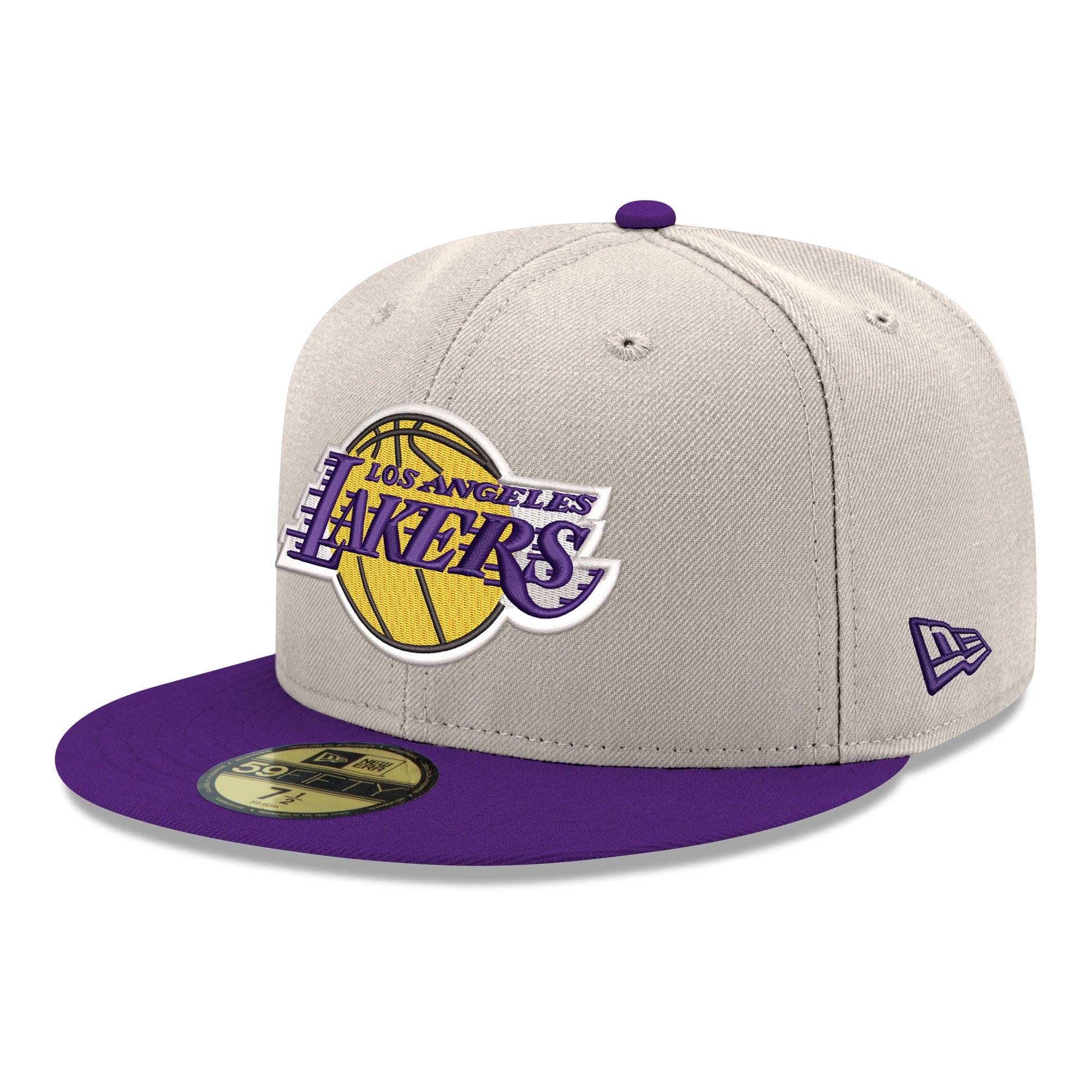 Men's Los Angeles Lakers New Era Gray/Purple Chrome 59FIFTY Fitted Hat