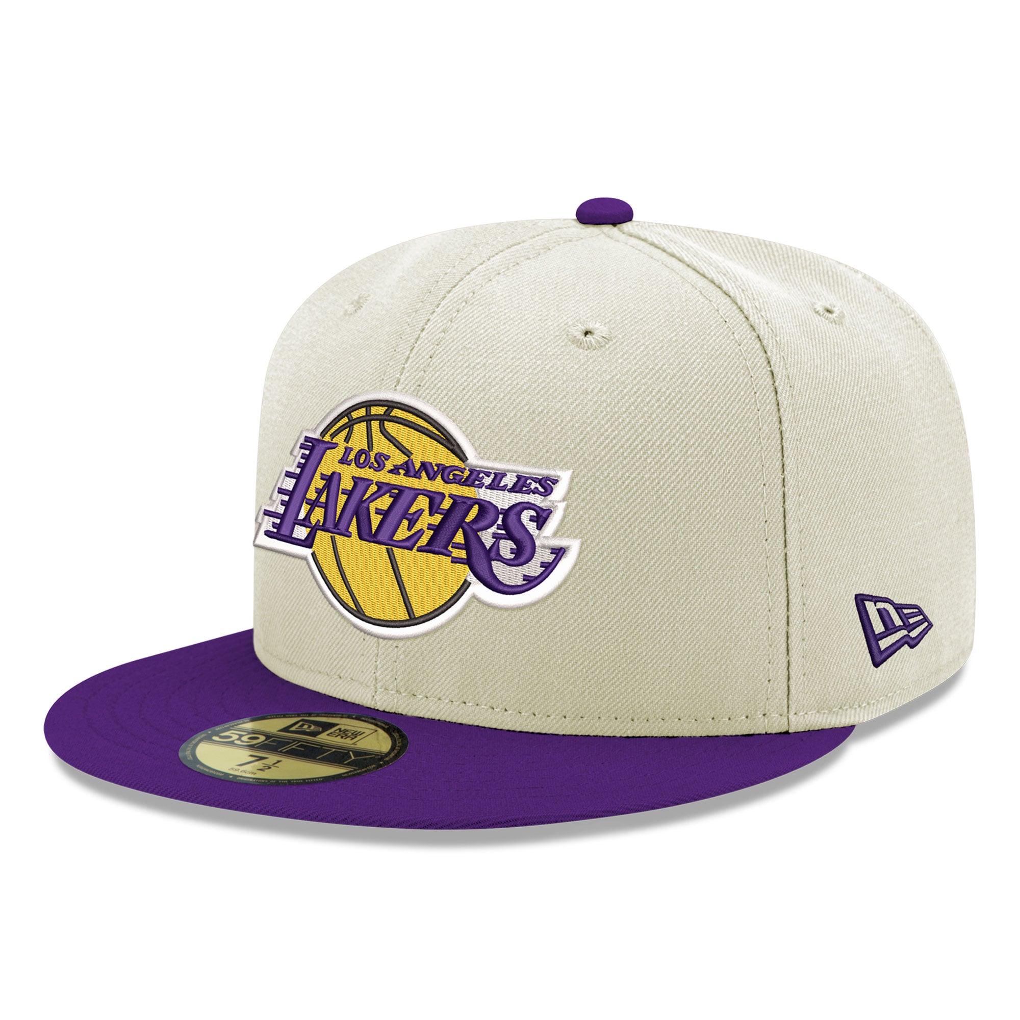 Casquette ajustée New Era 59FIFTY Chrome Los Angeles Lakers pour homme, grise et violette