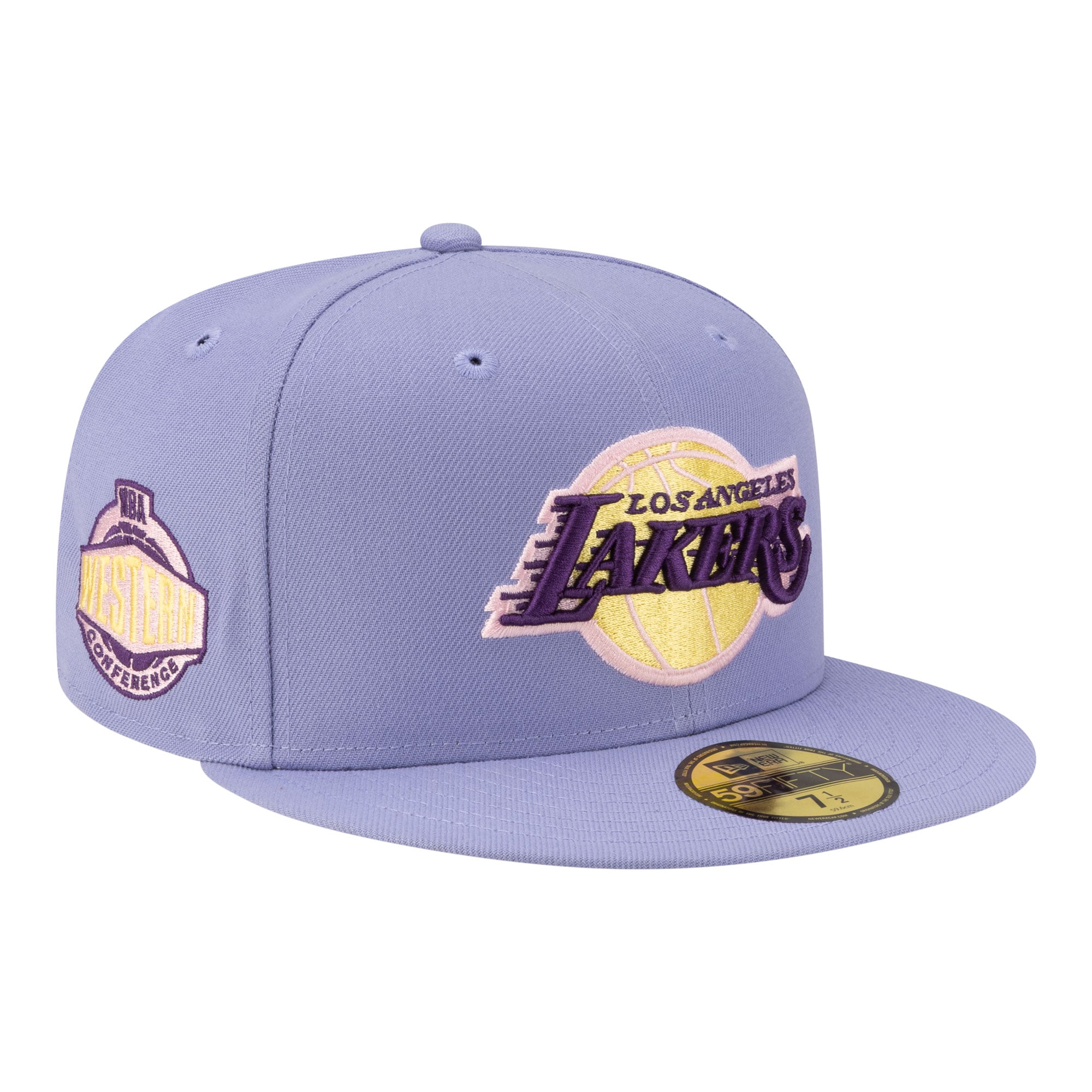 Men's Los Angeles Lakers New Era Lavender Color Pack 59FIFTY Fitted Hat