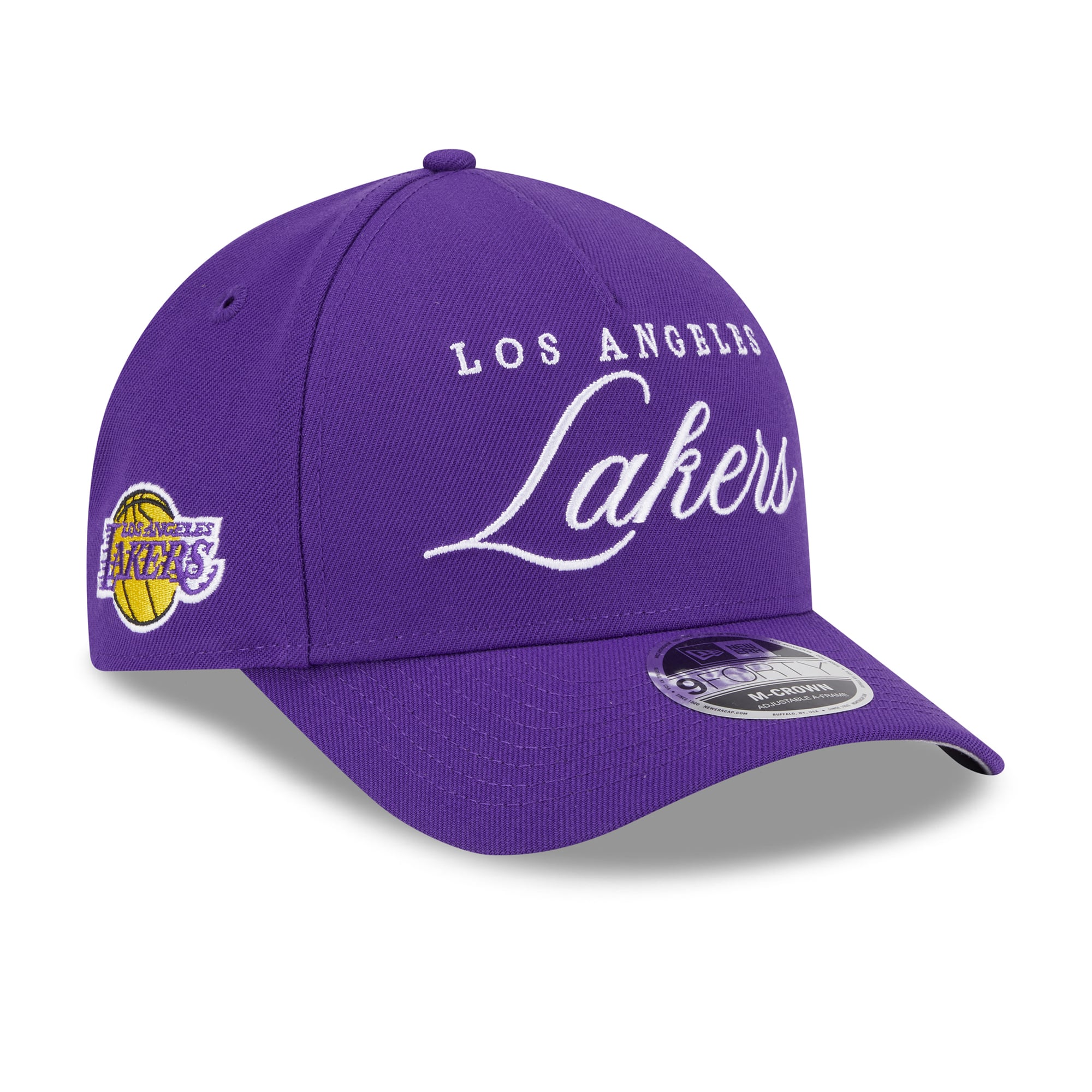 Men's Los Angeles Lakers New Era Purple 2025 NBA Draft M-Crown A-Frame 9FORTY Adjustable Hat