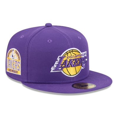 Los Angeles Lakers New Era Conference Patch 59FIFTY Fitted Hat - Purple