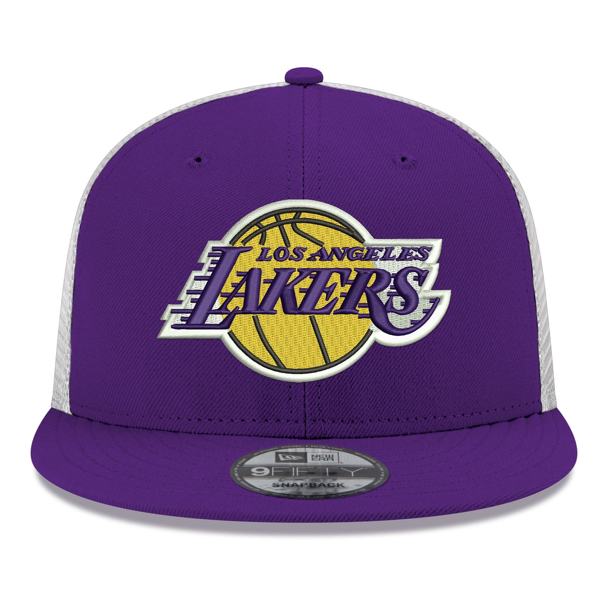 Casquette snapback 9FIFTY New Era violette pour homme, logo principal des Los Angeles Lakers.