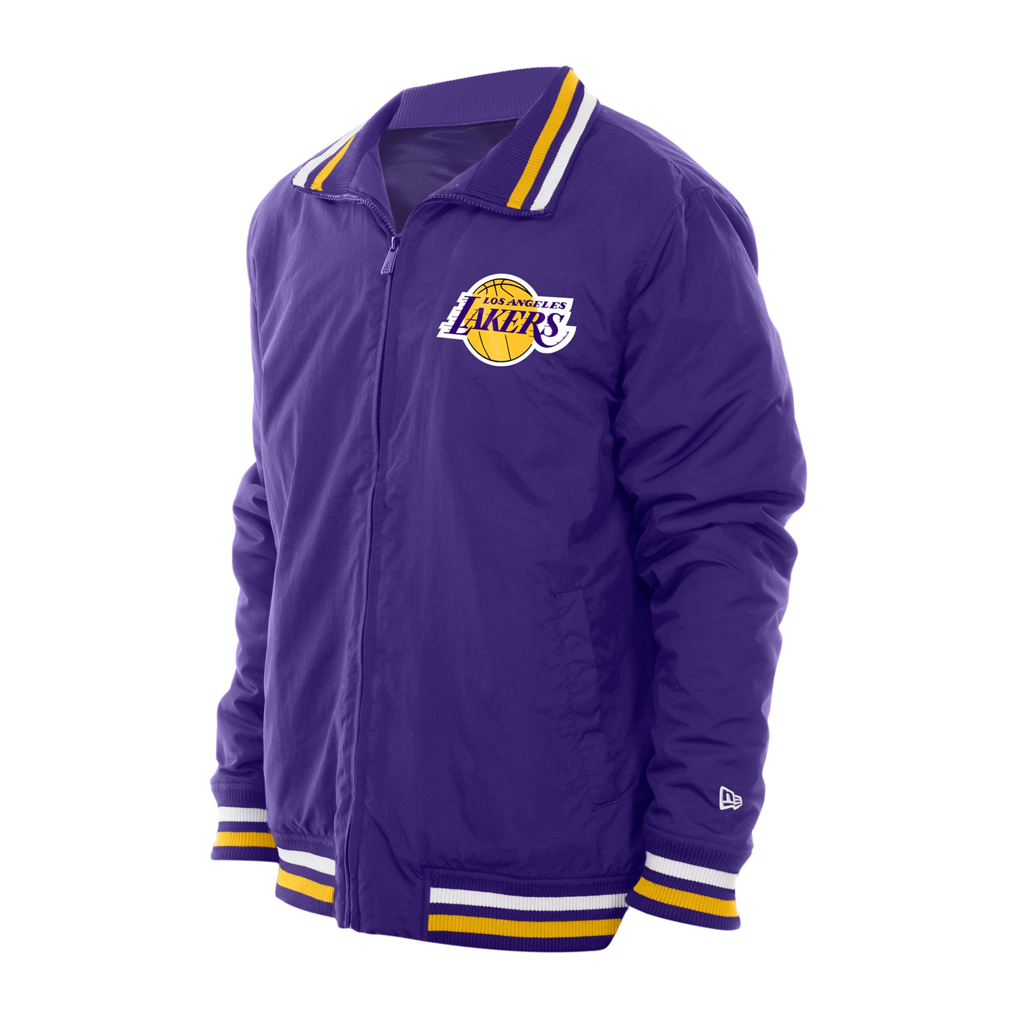 Men's New Era Purple Los Angeles Lakers Fan Nylon Crinkle Full-Zip Jacket