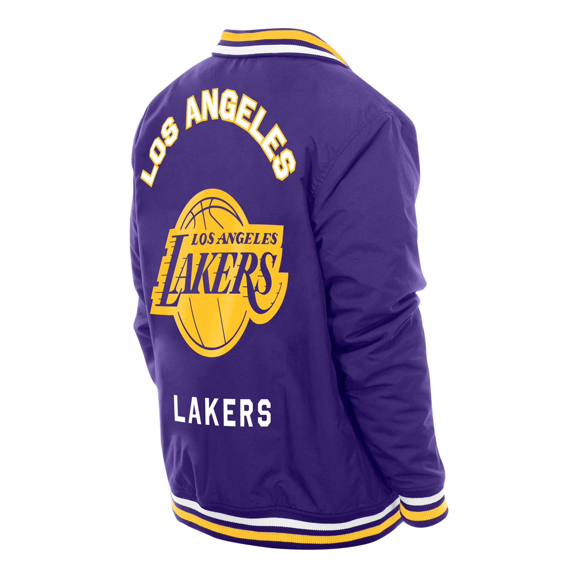 Men's New Era Purple Los Angeles Lakers Fan Nylon Crinkle Full-Zip Jacket